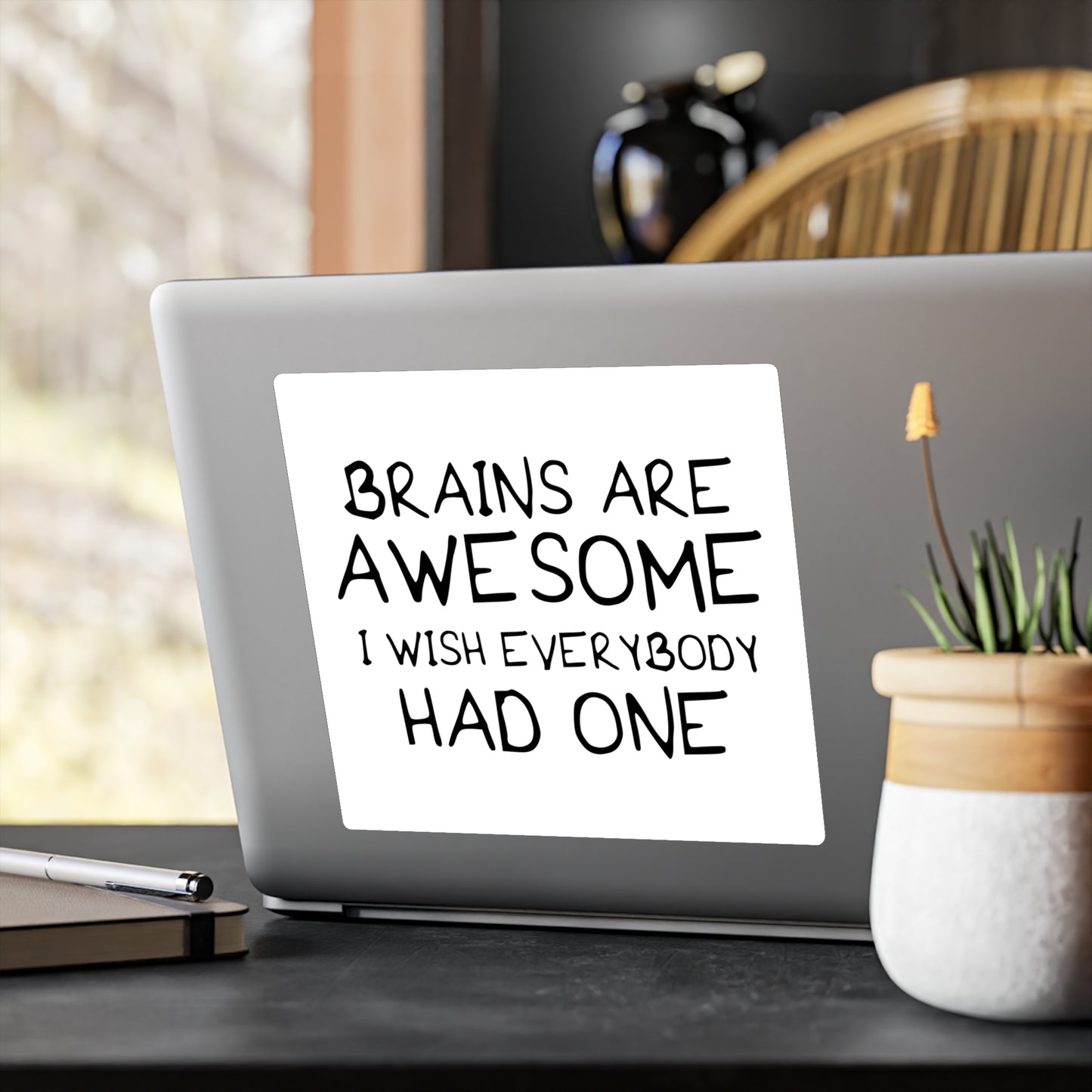 Inspirational Vinyl Decals - 'Brains Are Awesome' - Perfect for Home or Office Decor