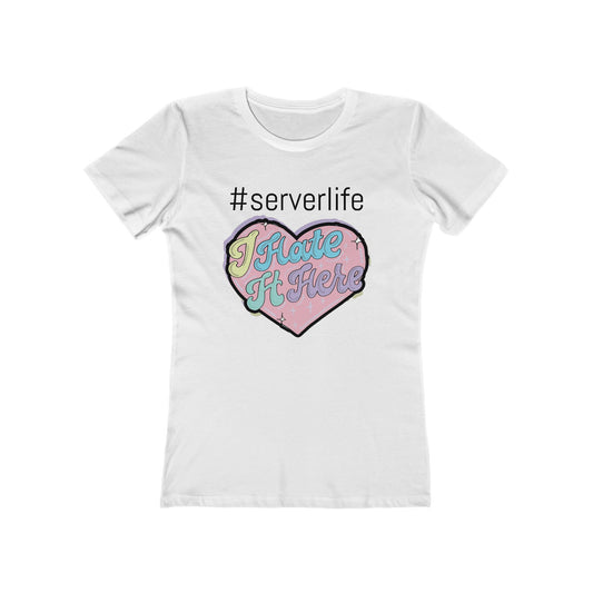 Trendy Server Life Tee for Women, Fun Casual Wear, Graphic T-Shirt, Heart Design Shirt, Perfect for Servers and Foodies