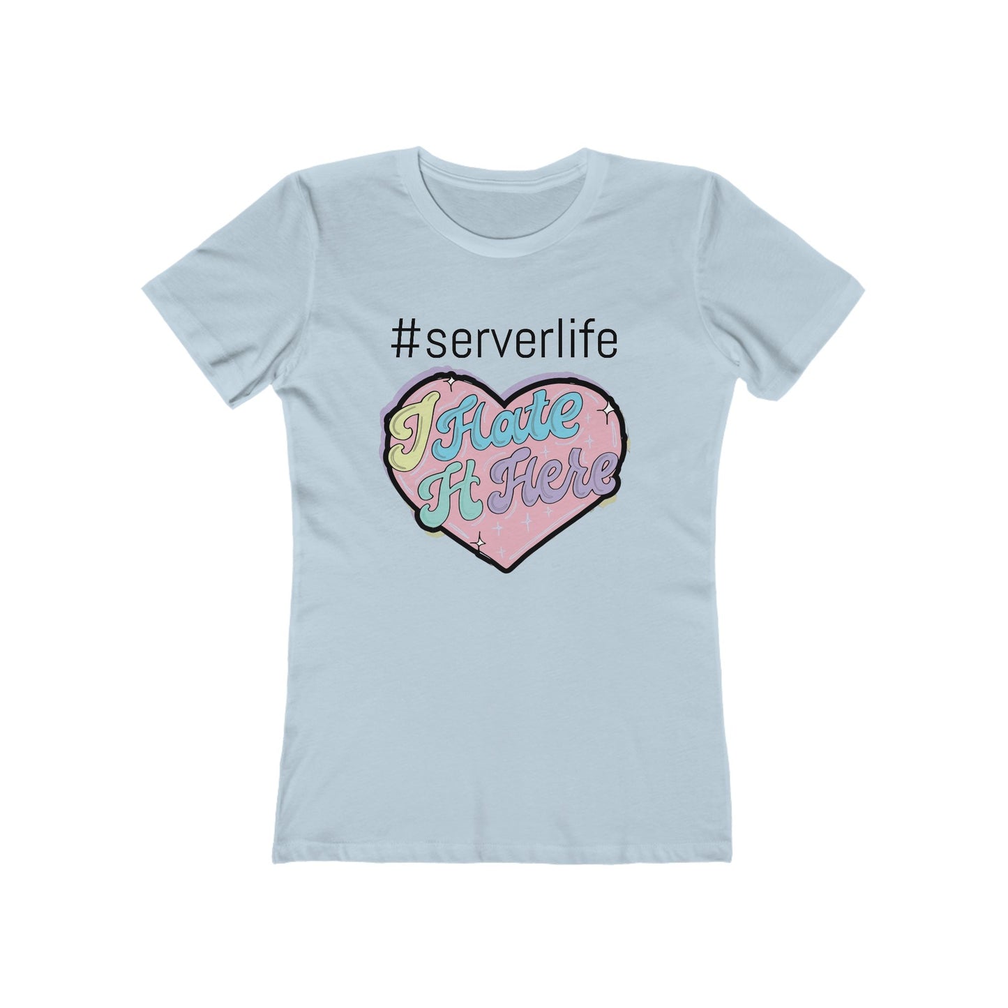 Trendy Server Life Tee for Women, Fun Casual Wear, Graphic T-Shirt, Heart Design Shirt, Perfect for Servers and Foodies