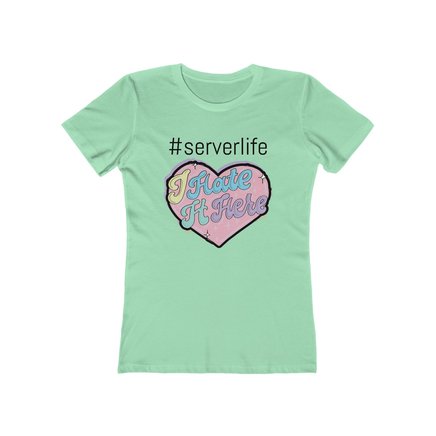 Trendy Server Life Tee for Women, Fun Casual Wear, Graphic T-Shirt, Heart Design Shirt, Perfect for Servers and Foodies