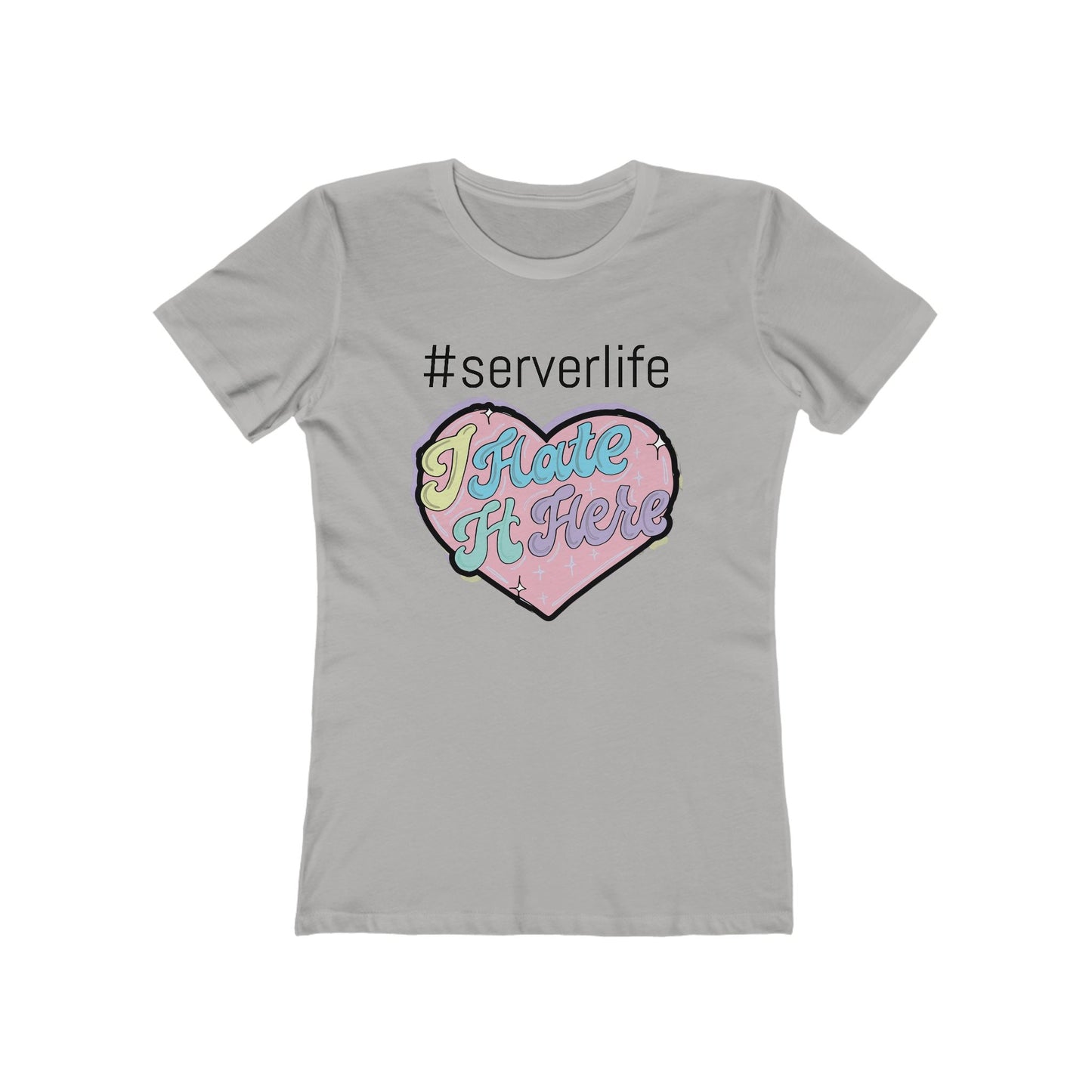 Trendy Server Life Tee for Women, Fun Casual Wear, Graphic T-Shirt, Heart Design Shirt, Perfect for Servers and Foodies