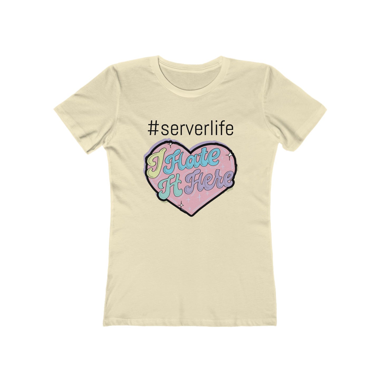 Trendy Server Life Tee for Women, Fun Casual Wear, Graphic T-Shirt, Heart Design Shirt, Perfect for Servers and Foodies