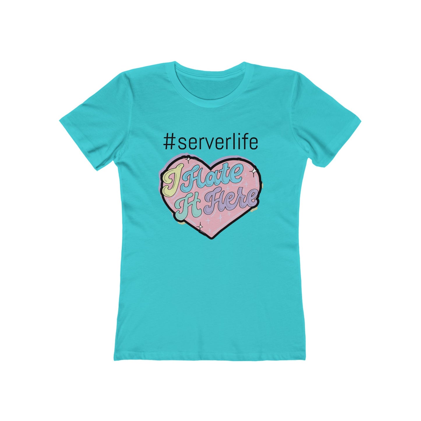 Trendy Server Life Tee for Women, Fun Casual Wear, Graphic T-Shirt, Heart Design Shirt, Perfect for Servers and Foodies