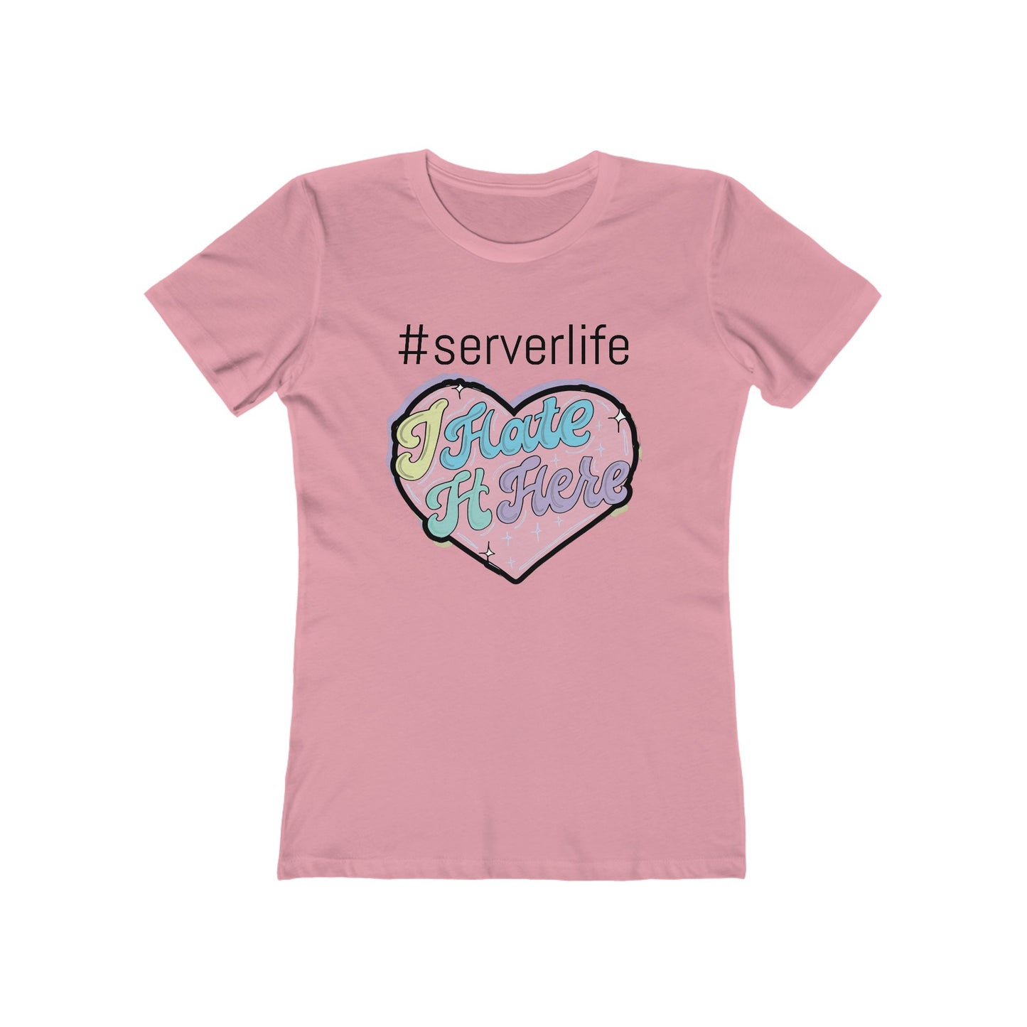 Trendy Server Life Tee for Women, Fun Casual Wear, Graphic T-Shirt, Heart Design Shirt, Perfect for Servers and Foodies