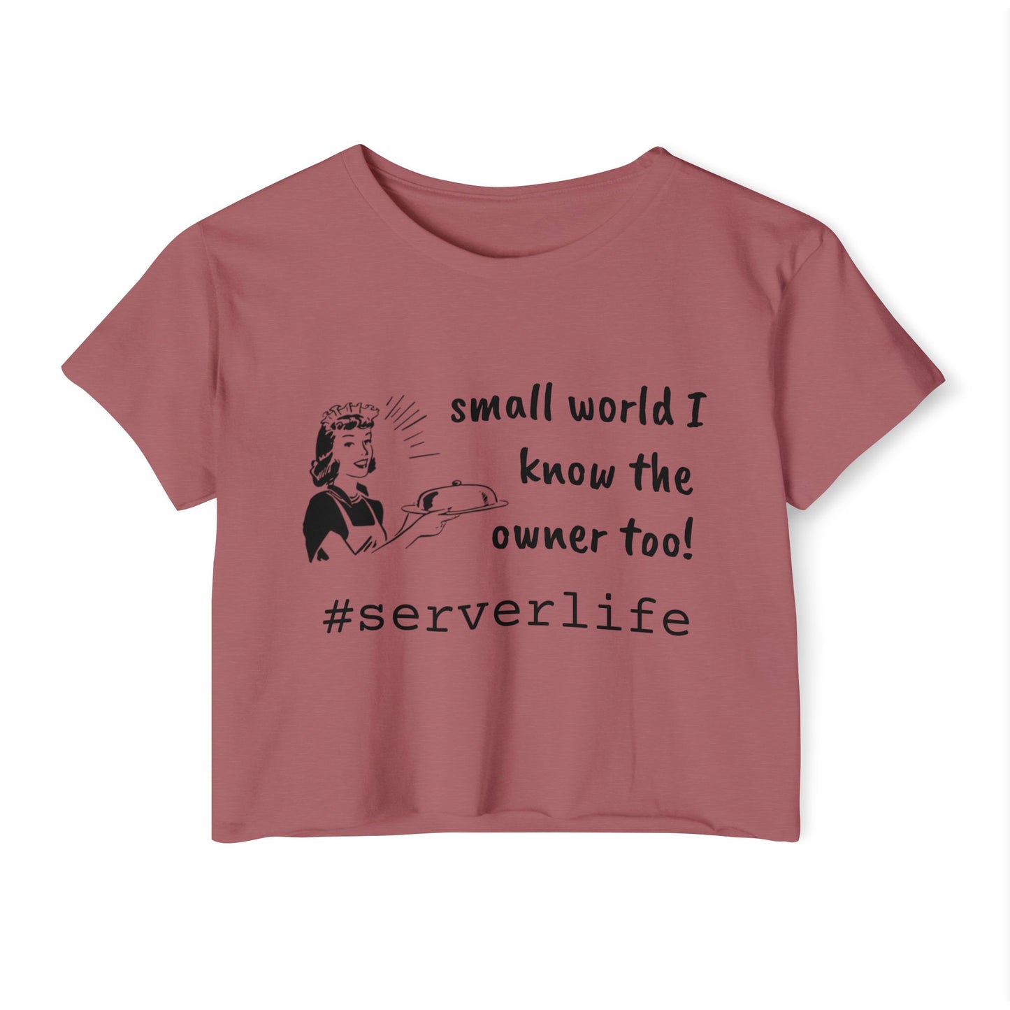 Festival Crop Top for Servers, Cute Server Life Shirt, Women's Graphic Tee, Summer Festival Outfit, Fun Restaurant Top, Gift for Servers