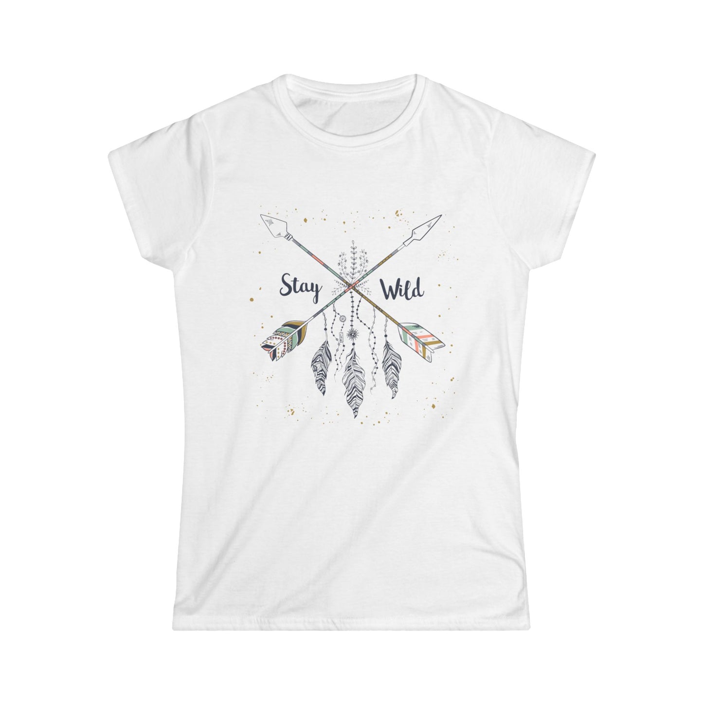 Stay Wild Women's Softstyle Tee - Boho Graphic Tee for Nature Lovers