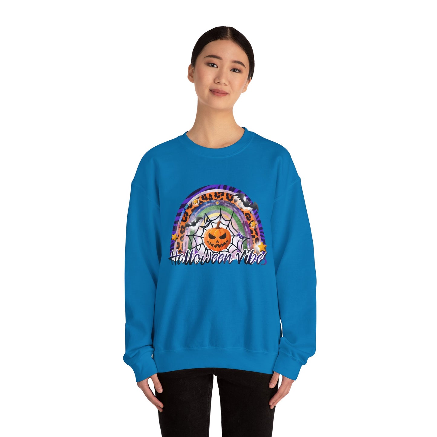 Halloween Vibes Crewneck Sweatshirt | Unisex Autumn Apparel, Cozy Fall Fashion, Halloween Gifts, Spooky Season Outfit, Pumpkin Sweatshirt
