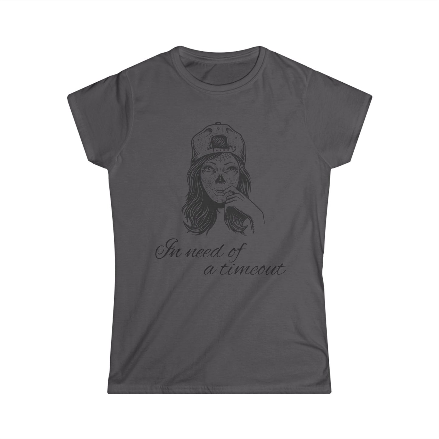 Chic Women's Softstyle Tee - 'In Need of a Timeout', Relaxed Fit, Casual Wear, Gift for Moms, Self-Care Reminder