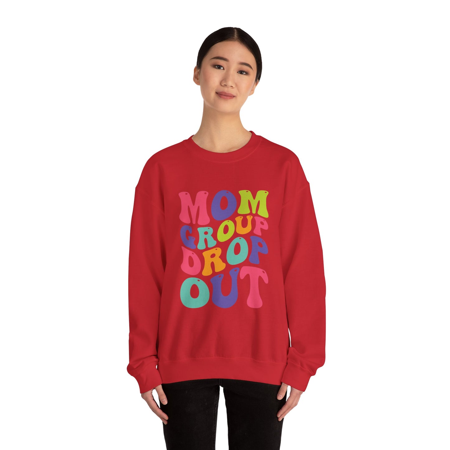Vibrant Mom Group Dropout Sweatshirt, Cozy Crewneck, Perfect for Moms, Gift for Mother's Day, Casual Wear, Fun Family Gatherings