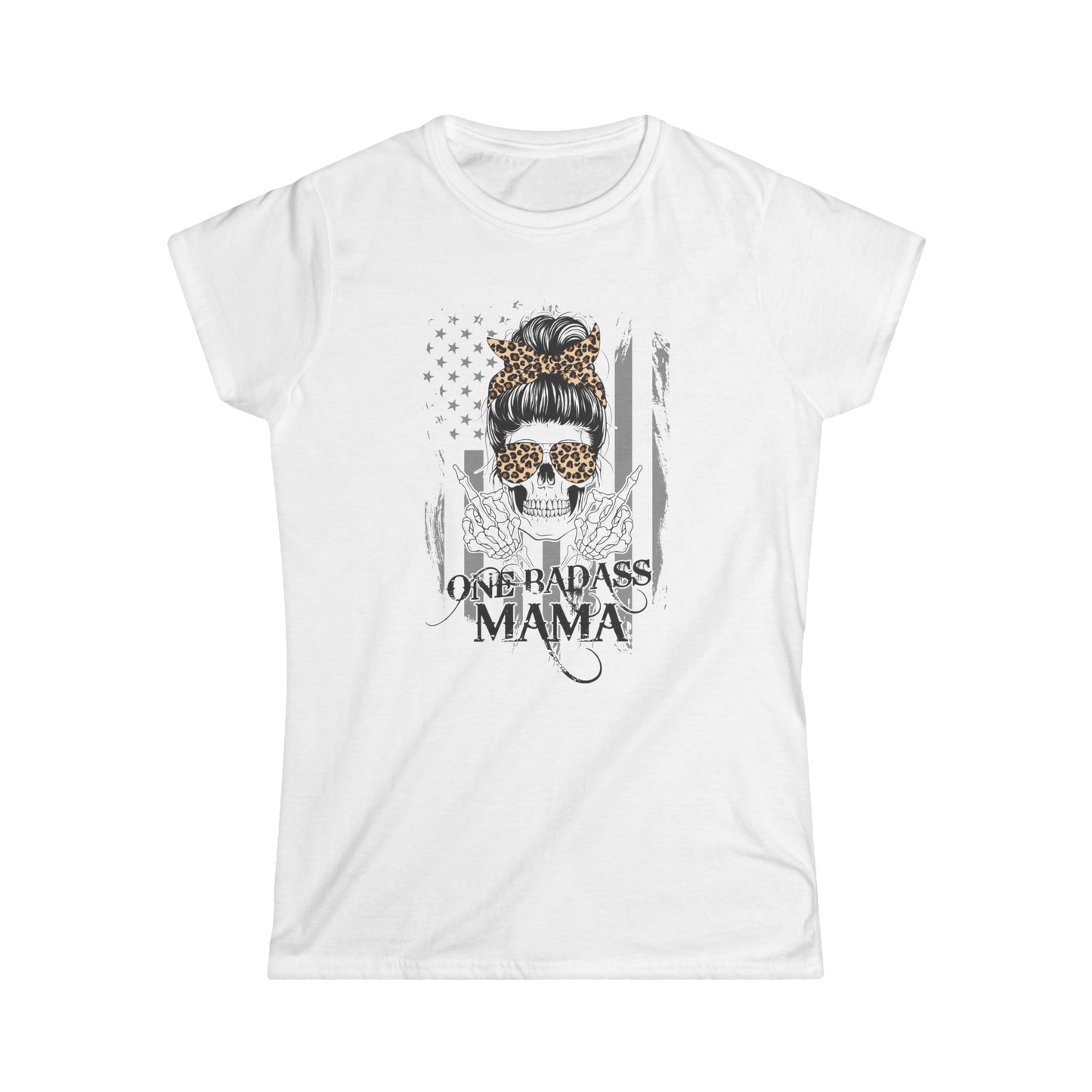 One Badass Mama Women's Softstyle Tee - Trendy Graphic T-Shirt for Moms
