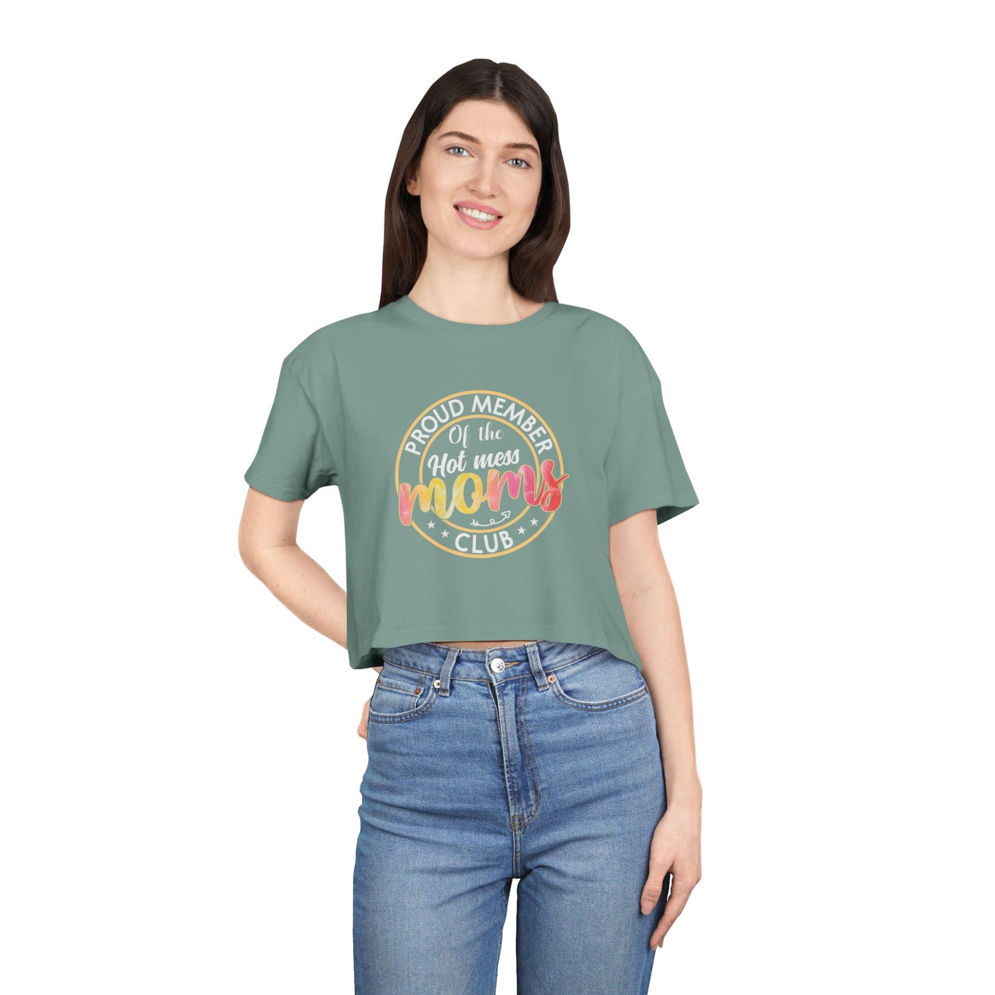 Stylish Mom Crop Tee | Trendy Women’s T-Shirt, Mother's Day Gift, Casual Wear, Summer Outfits, Relaxed Fit