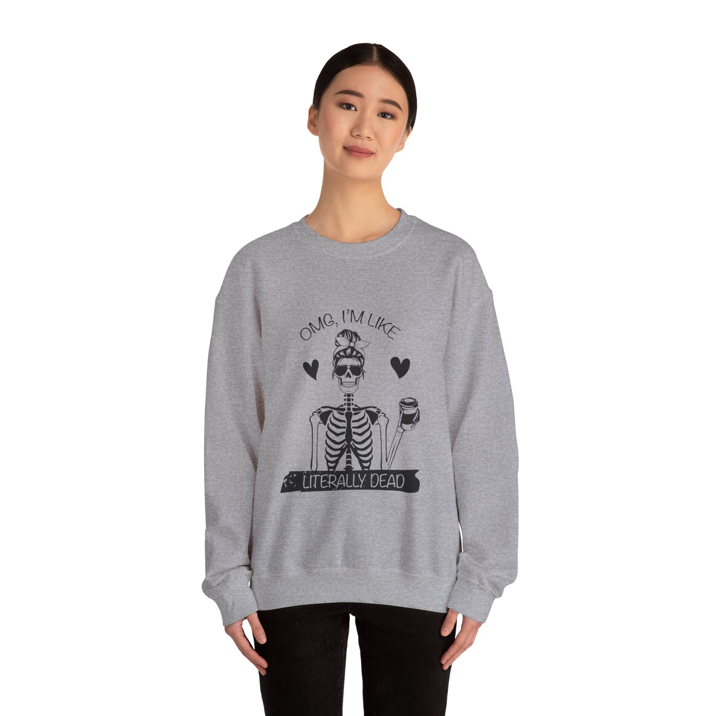 Funny Skeleton Sweatshirt, Unisex Crewneck, Halloween Gift, Casual Wear, Trendy Fashion, Spooky Holiday Style