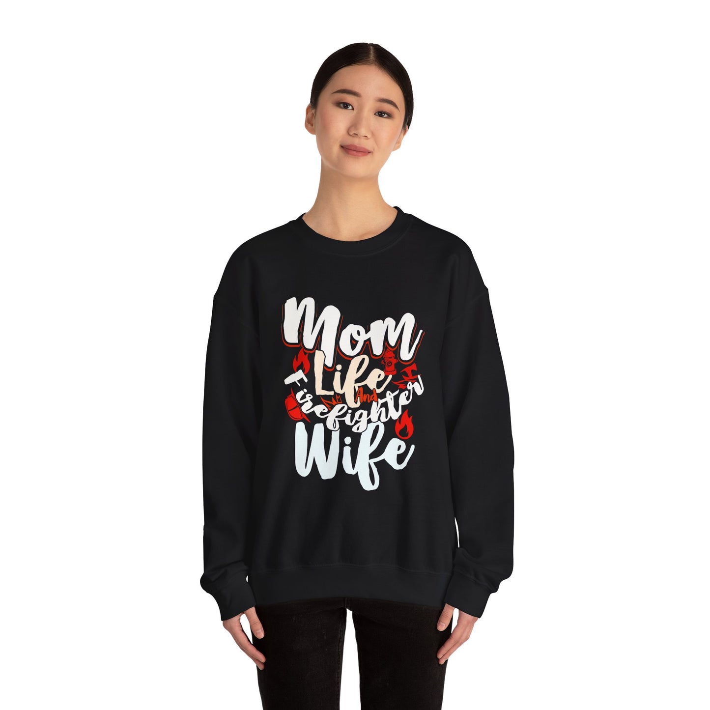 Firefighter Wife Crewneck Sweatshirt - Cozy Apparel for Moms