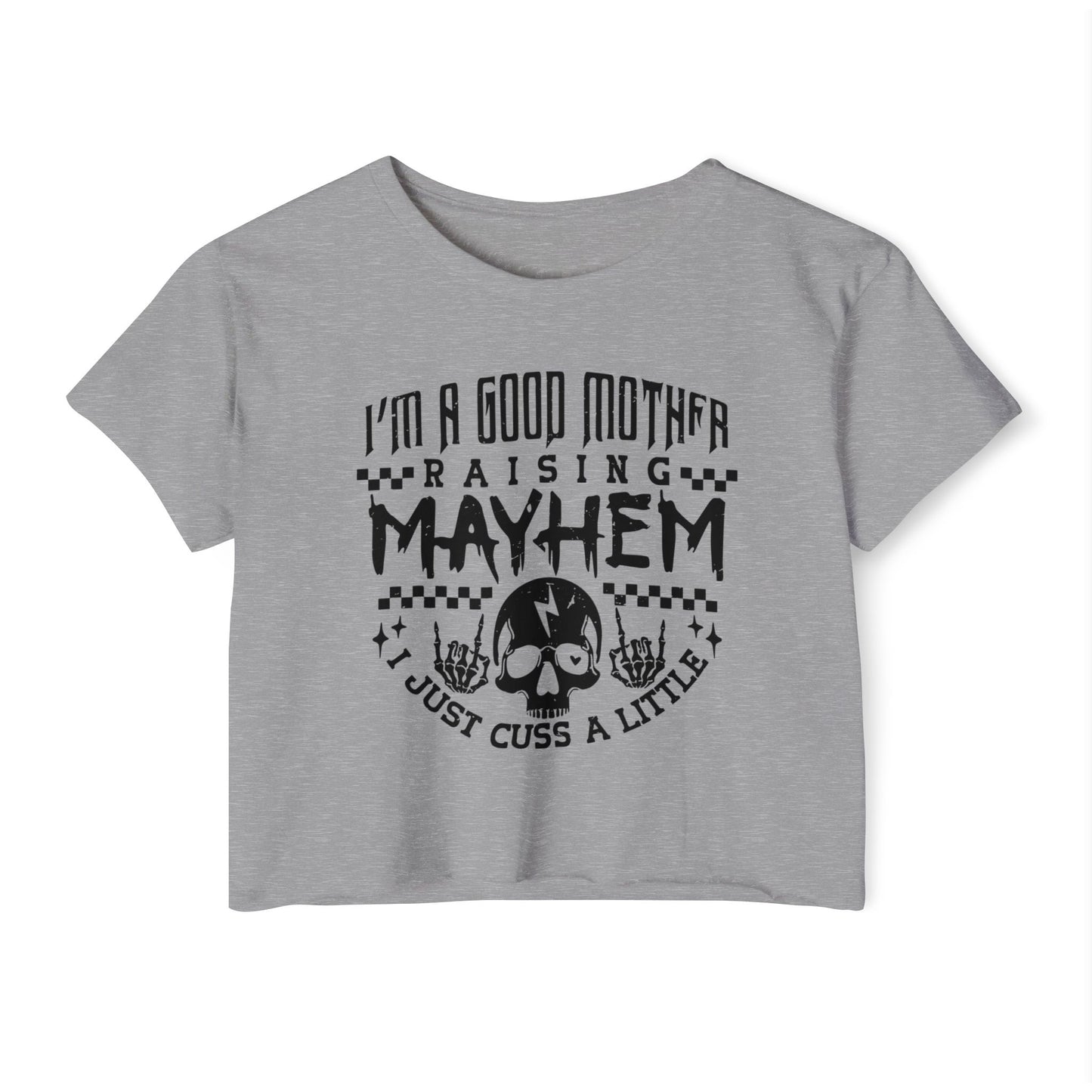 Women's Festival Crop Top - Vintage Style Graphic Tee for Moms, Perfect for Festivals, Concerts, Parties, Birthdays