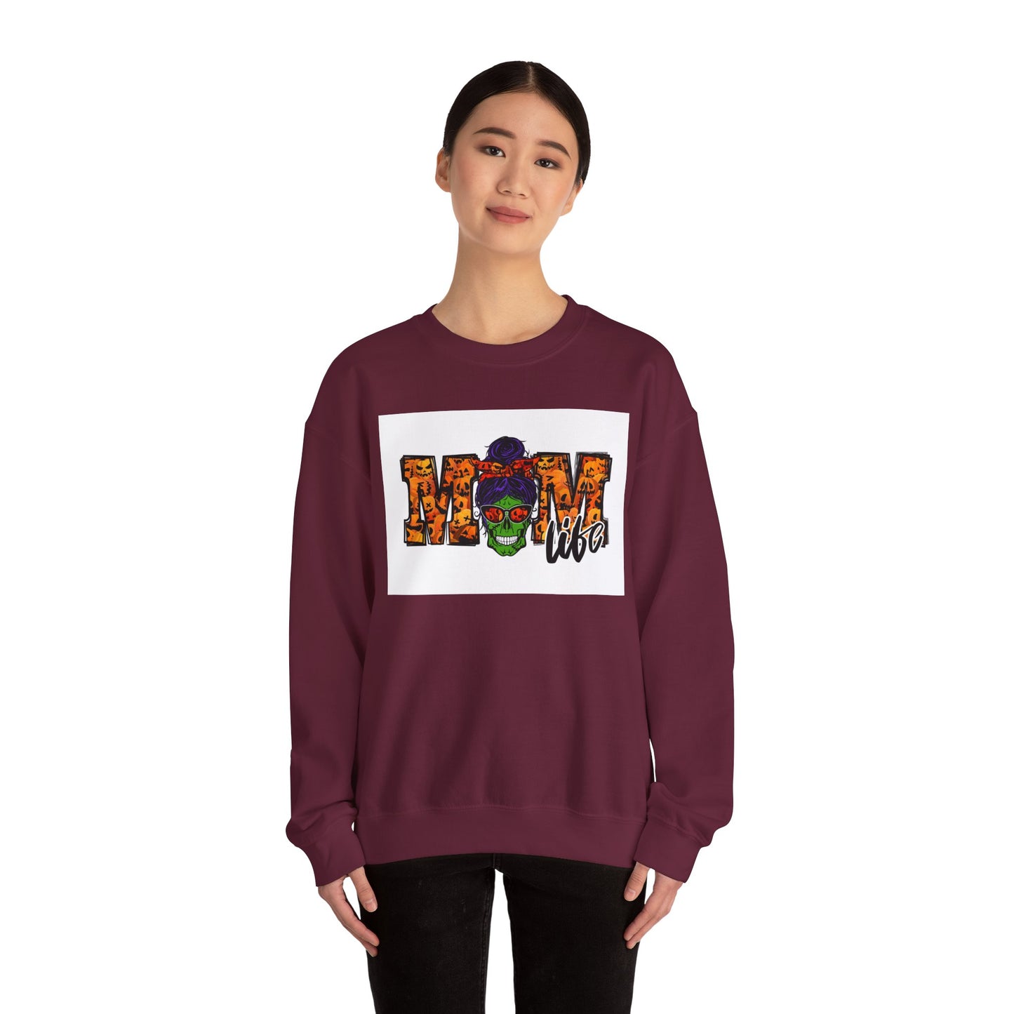 AMOM Life Unisex Heavy Blend™ Crewneck Sweatshirt - Colorful Skull Design