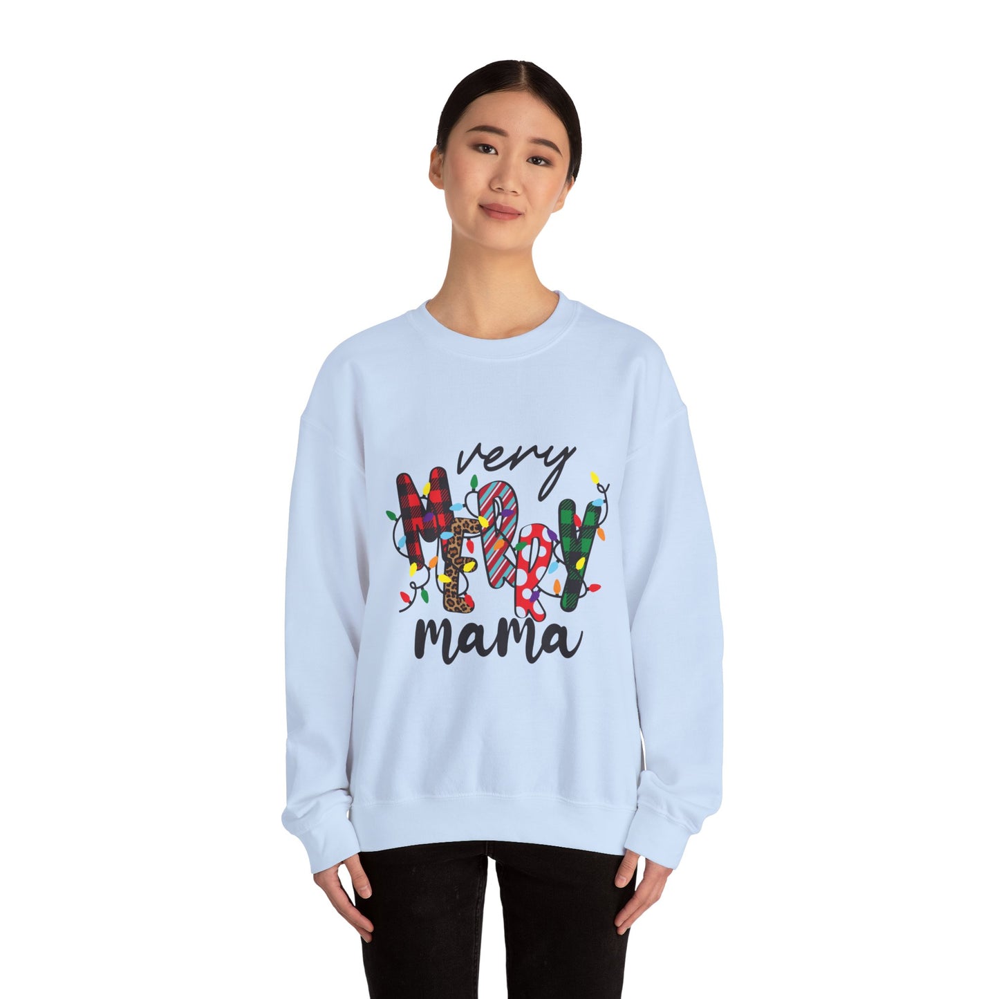 Very Merry Mama Sweatshirt | Christmas Mom Holiday Crewneck