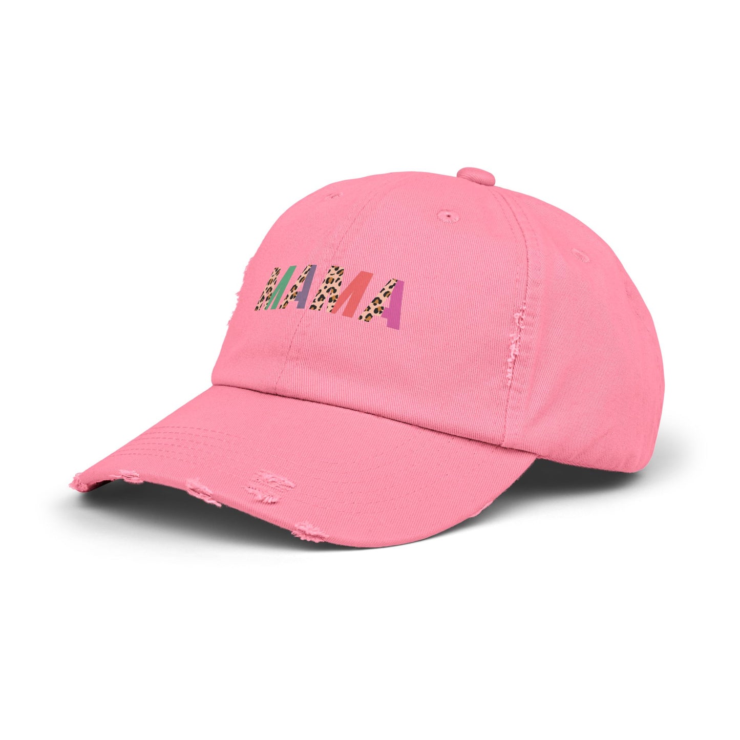 Trendy Unisex Distressed Cap - 'MAMA' Graphic Hat for Stylish Moms