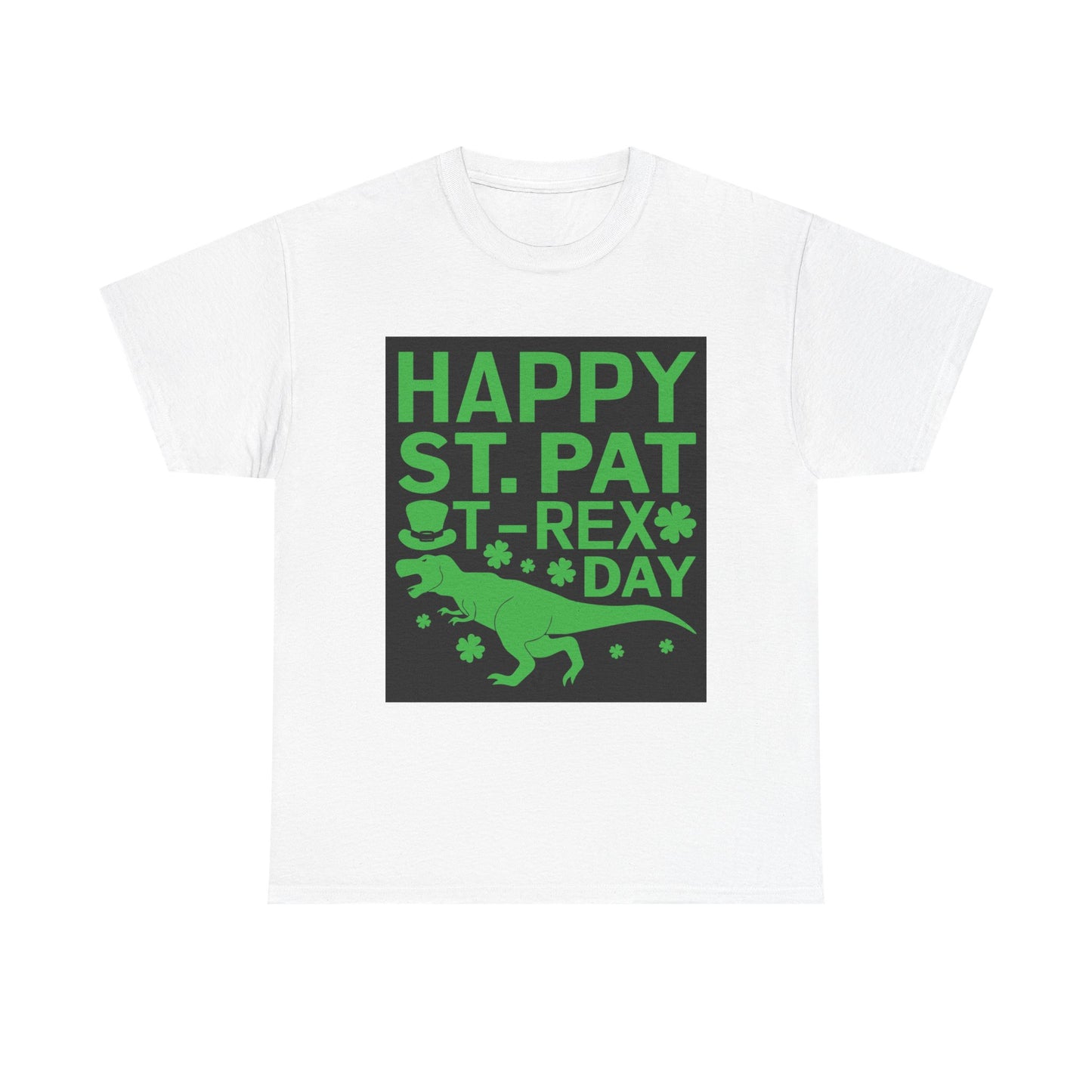 Happy St. Patrick's Day T-Rex Unisex Heavy Cotton Tee