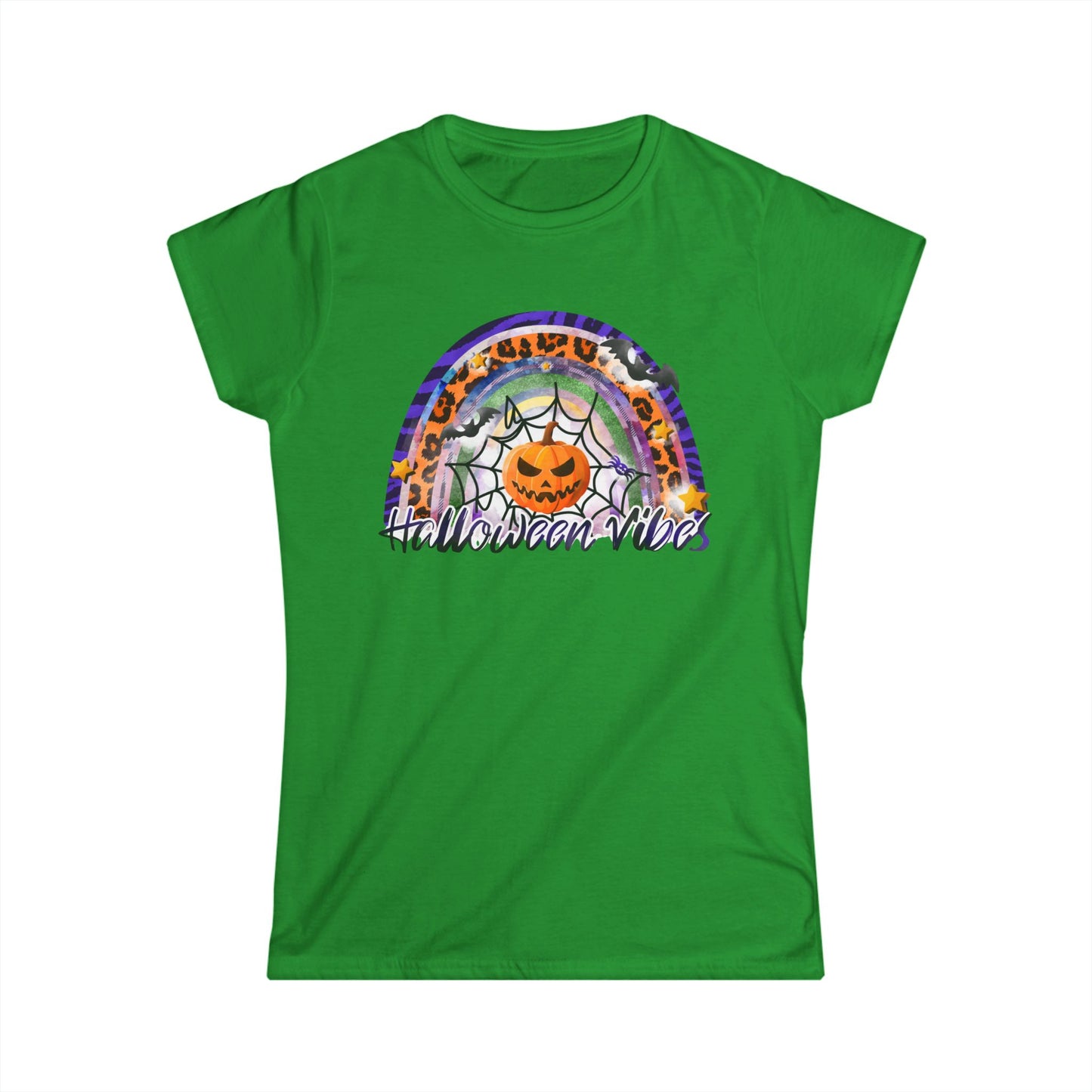 Halloween Vibes Softstyle Tee, Women's Halloween Shirt, Seasonal T-Shirt, Fall Fashion Top, Spooky Graphic Tee, Casual Halloween Wear