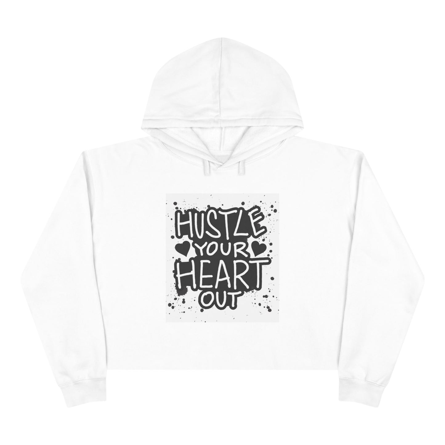 Hustle Heart Out Crop Hoodie - Motivational Fitness Apparel for Active Women