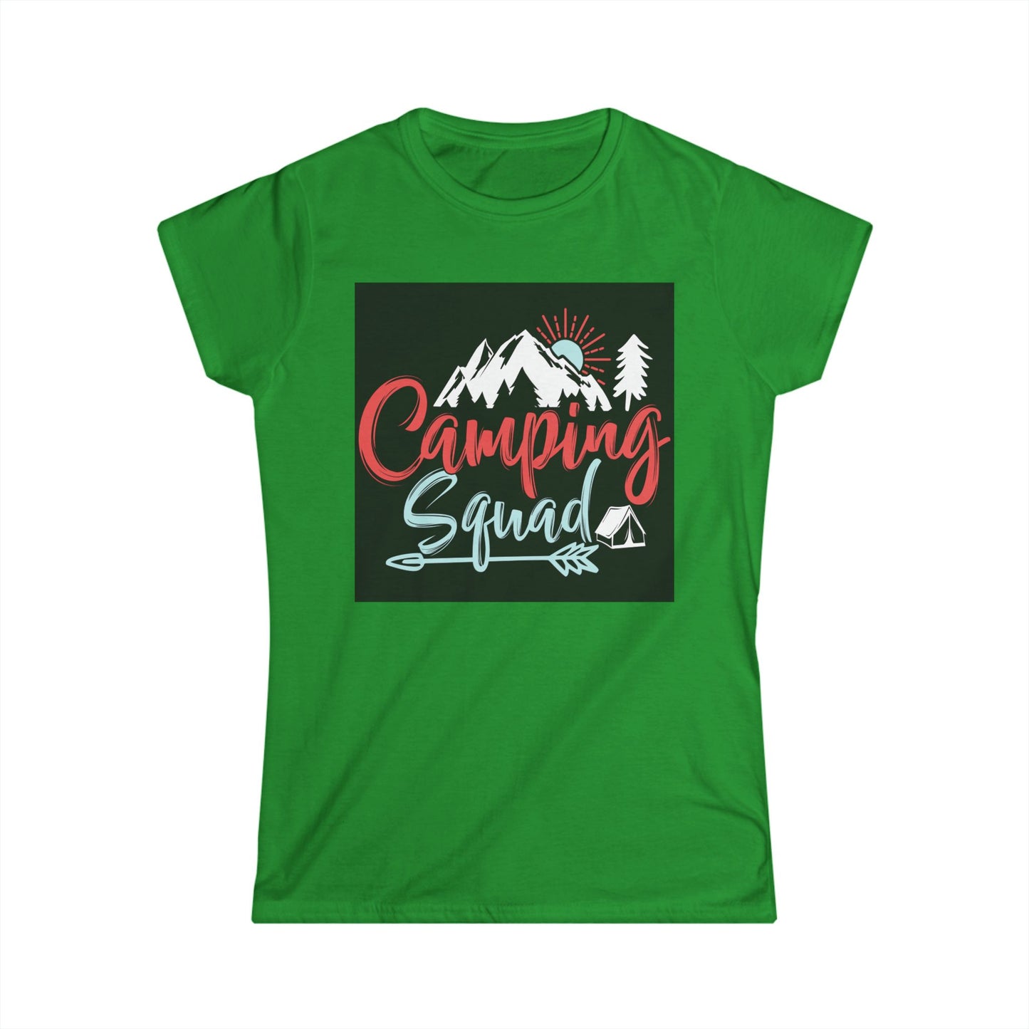 Camping Squad Women's Softstyle Tee | Relaxed Fit, Outdoor Shirt, Camping Apparel, Nature Lover Gift, Summer Adventure Wear