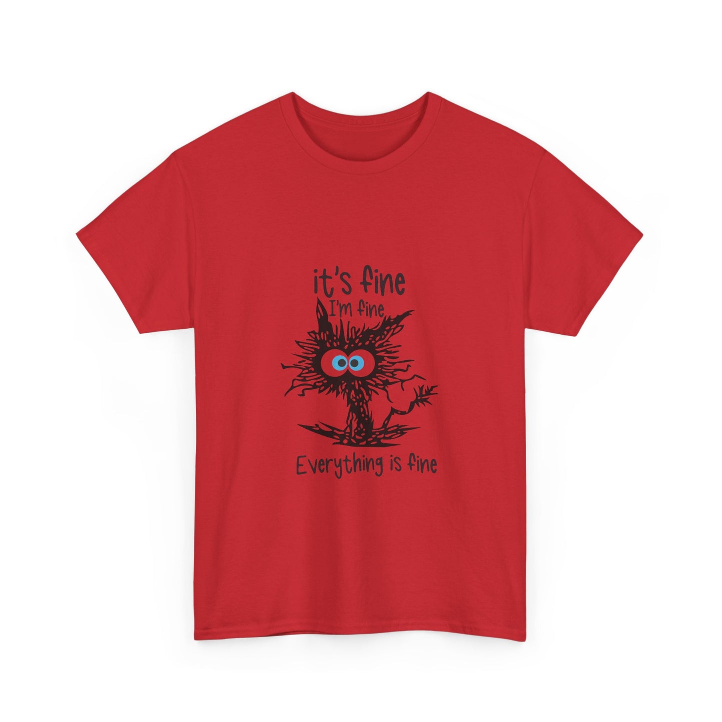 It's Fine Unisex Heavy Cotton Tee - Casual Comfort with Whimsical Design