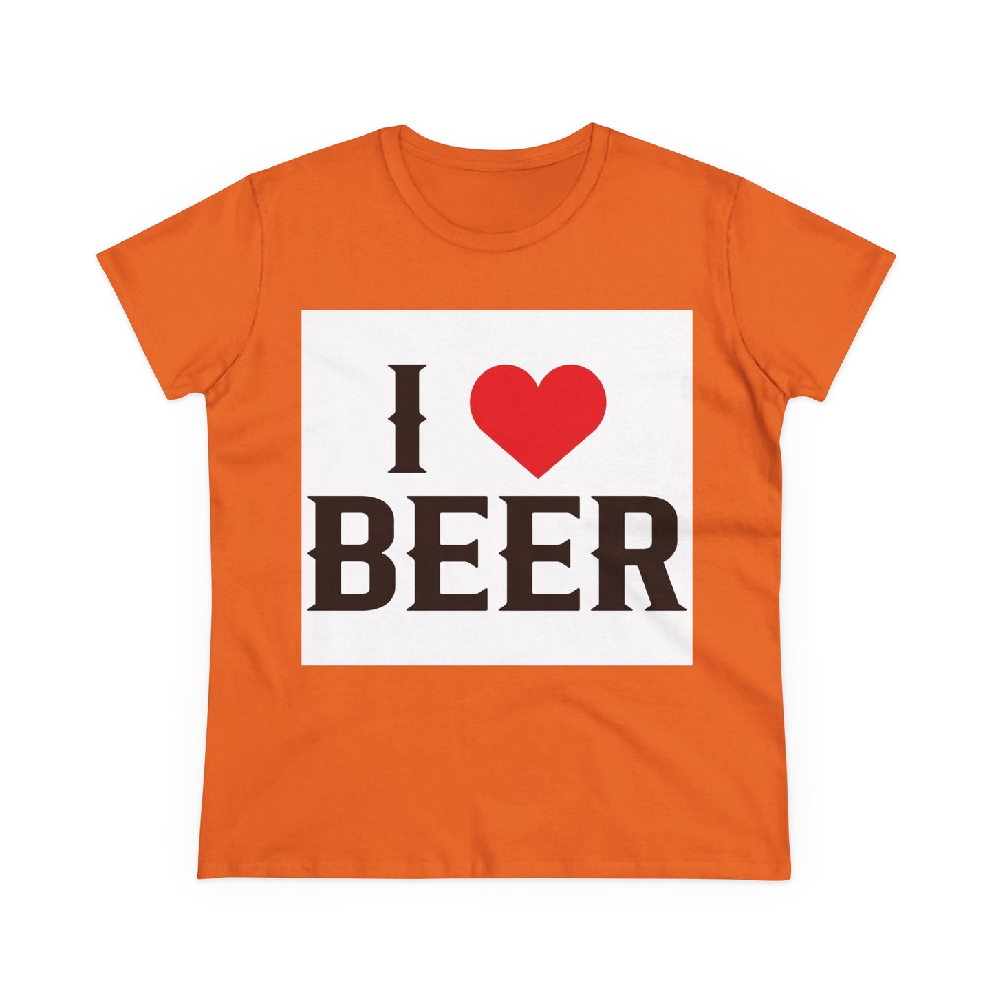 I Love Beer Women's Midweight Cotton Tee, Beer Lover Shirt, Gift for Beer Enthusiasts, Casual Everyday Wear, Fun Party Tee