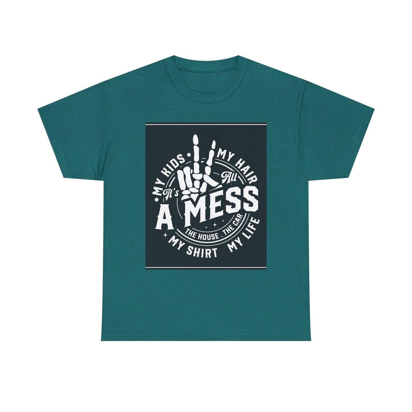 A Mess Unisex Heavy Cotton Tee - Humorous Family T-Shirt for Everyday Wear