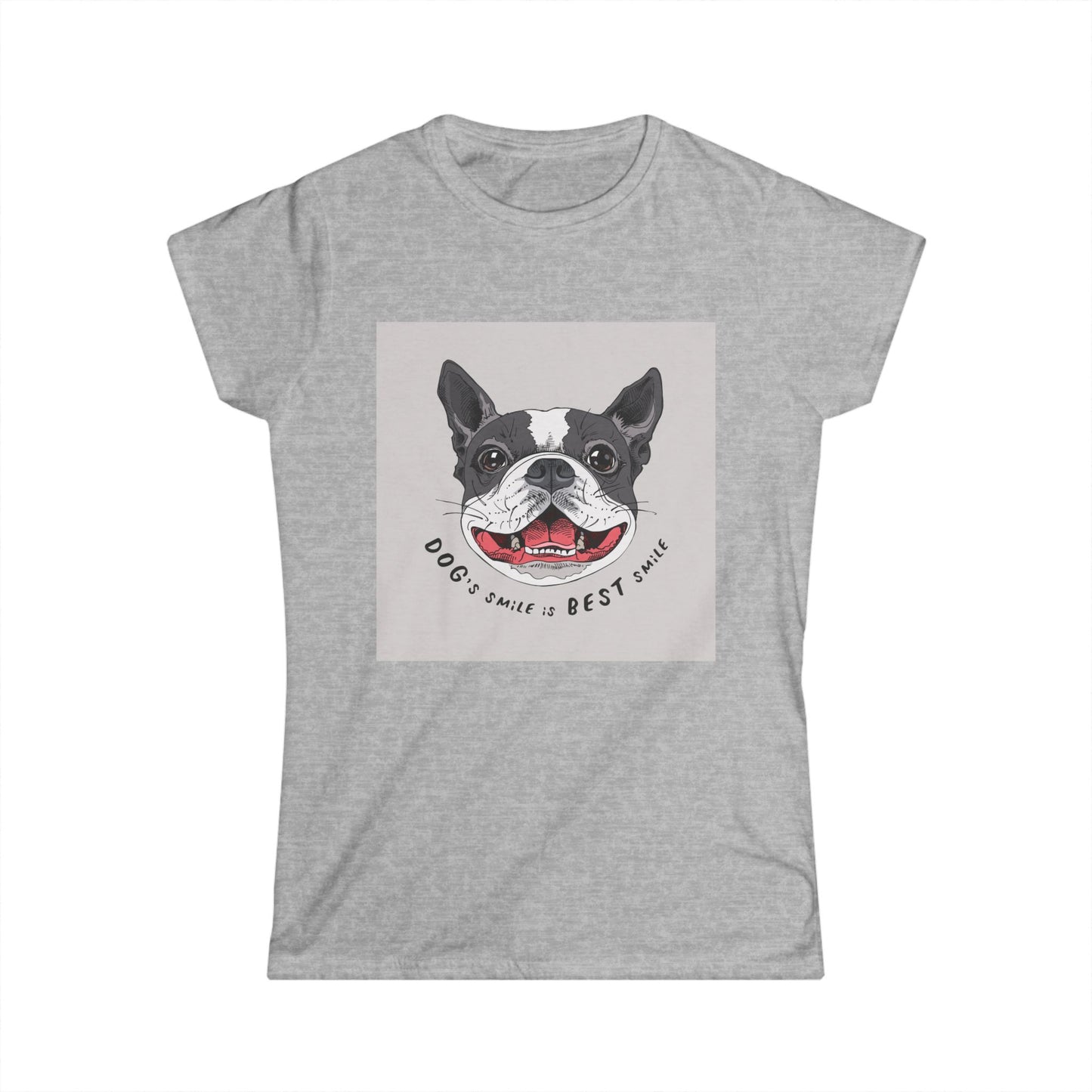 Women's Dog Lover Tee - "Dog's Smile is Best Smile" Graphic T-Shirt