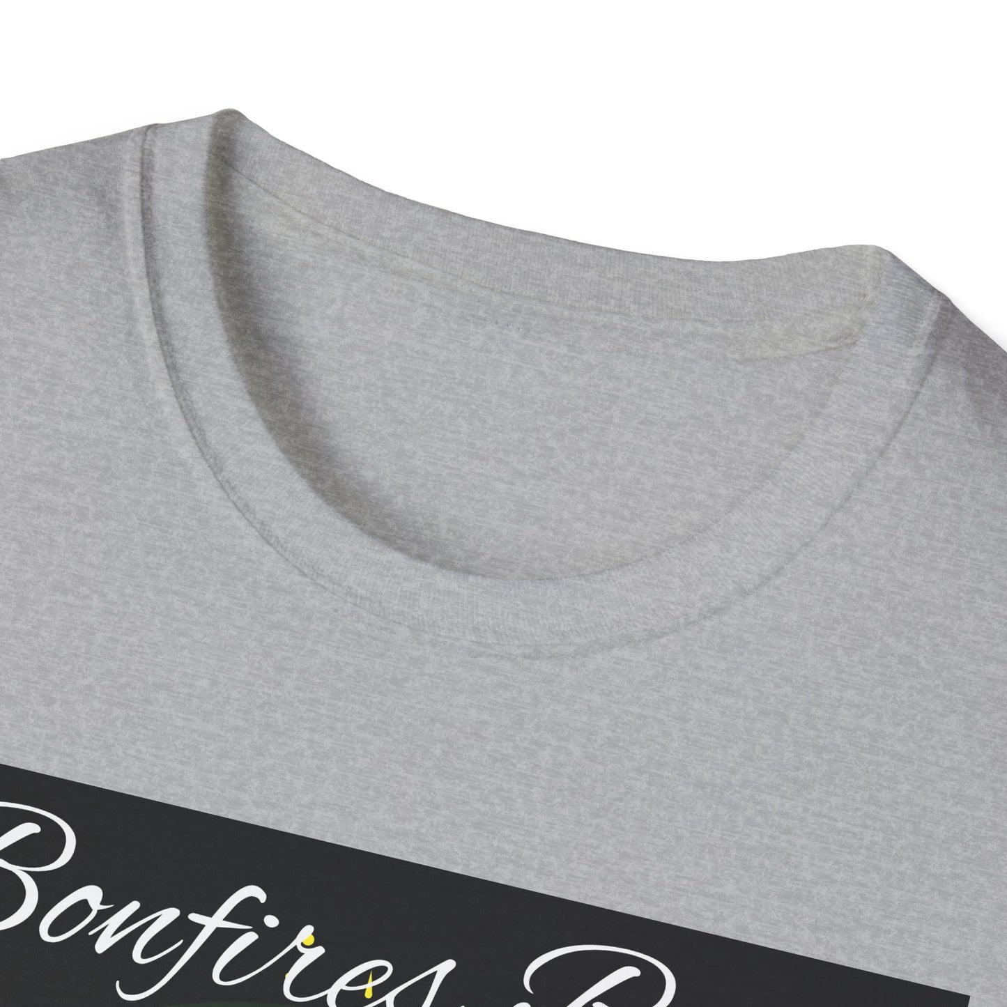 Bowfires, Beer, and Besties Unisex Softstyle T-Shirt - Perfect for Camping and Outdoor Gatherings