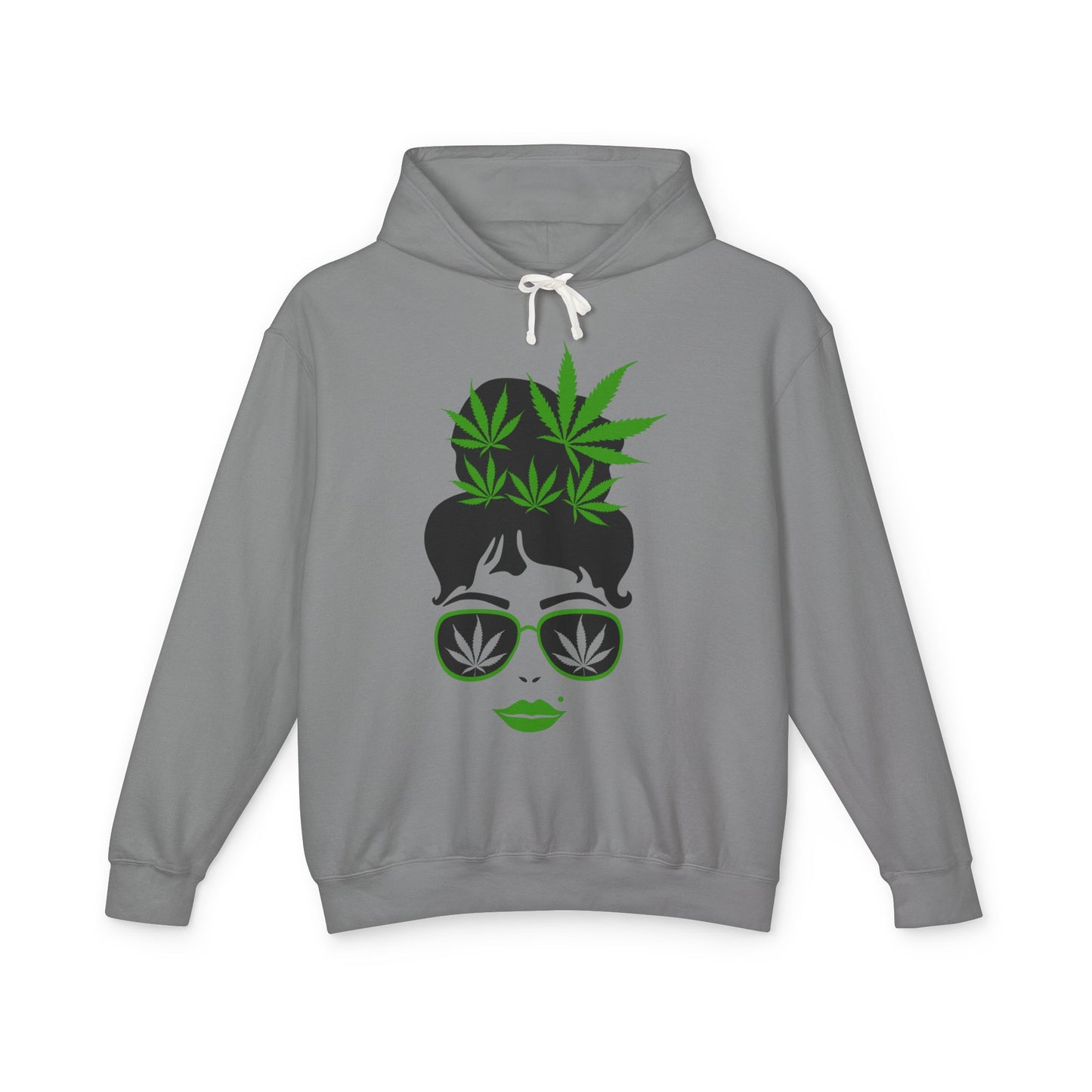 Chic Cannabis Graphic Hoodie - Cozy Unisex Lightweight Sweatshirt for Relaxation and Style