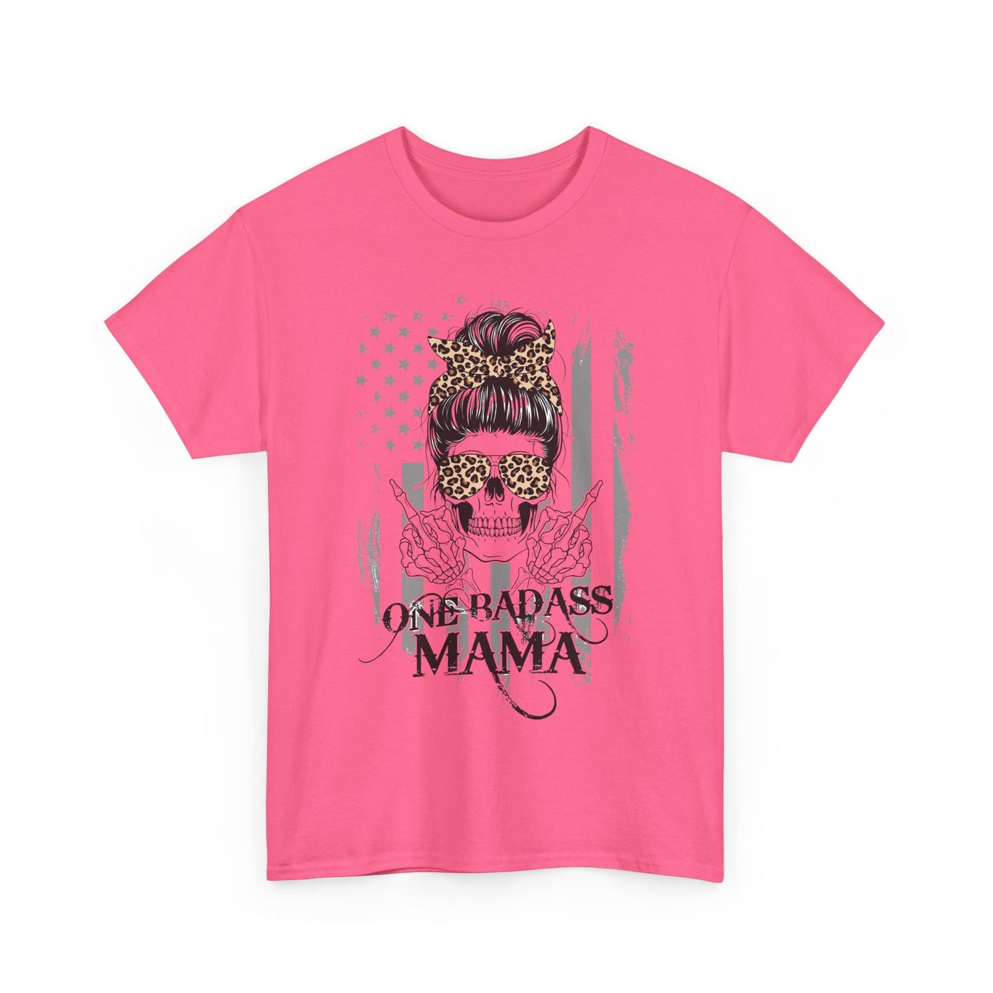 One Badass Mama Unisex Heavy Cotton Tee - Trendy Graphic Shirt for Moms