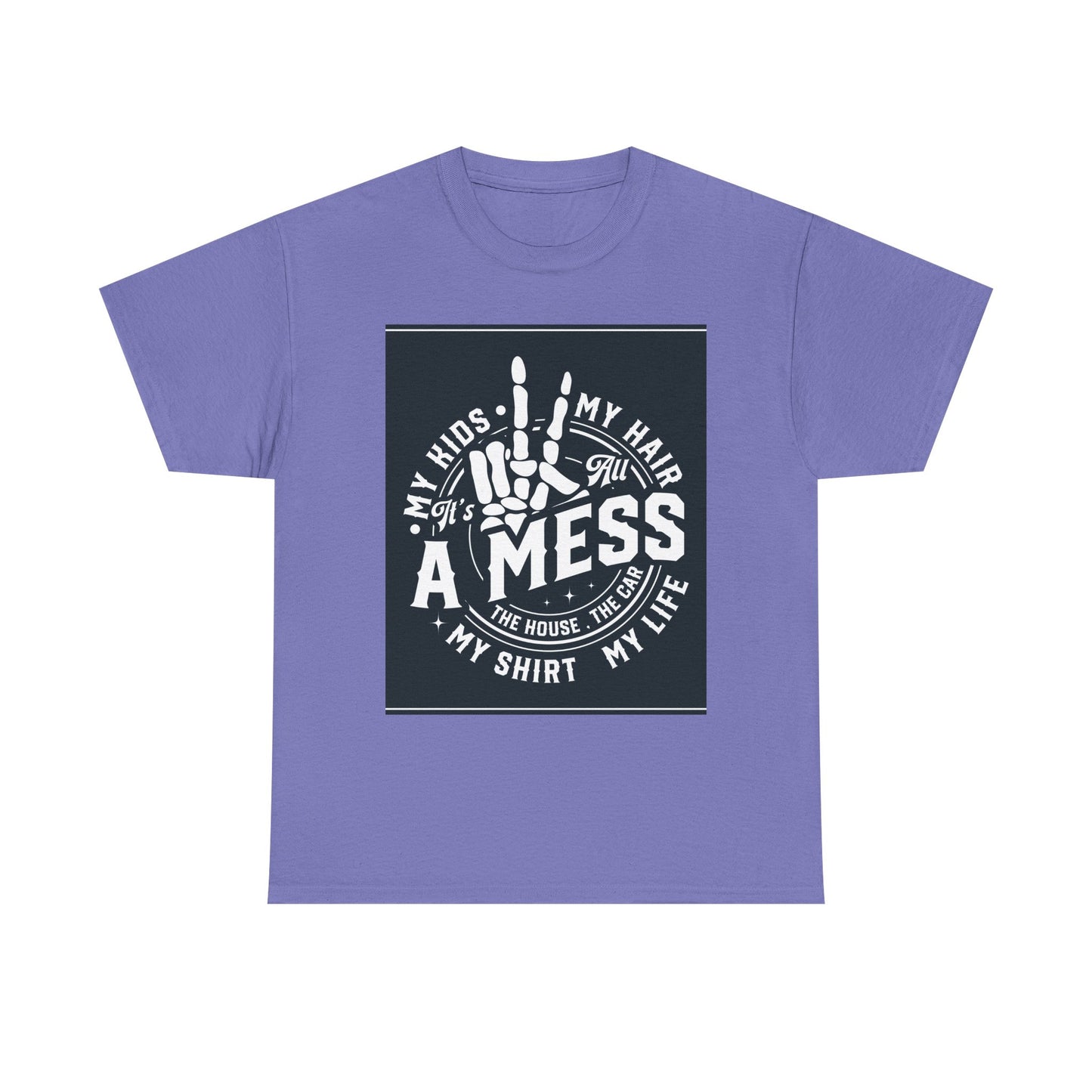 A Mess Unisex Heavy Cotton Tee - Humorous Family T-Shirt for Everyday Wear