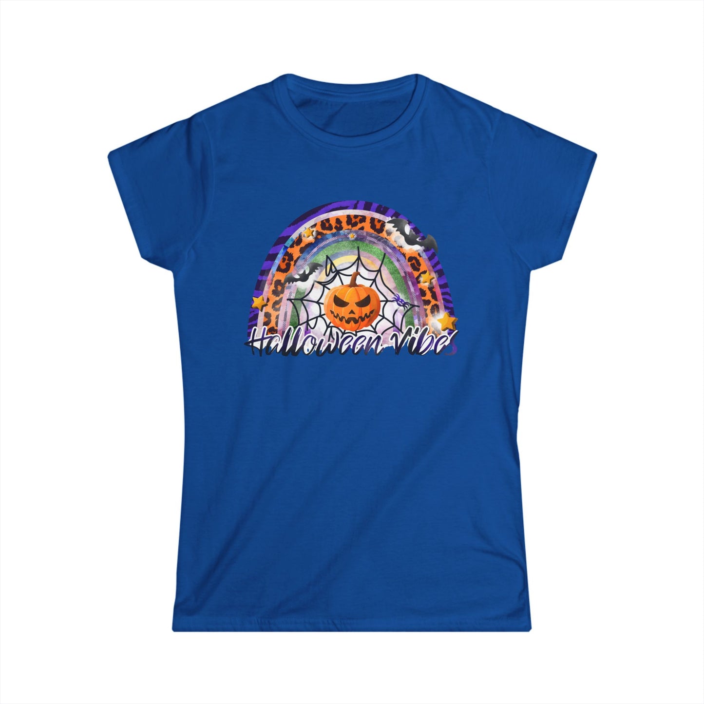 Halloween Vibes Softstyle Tee, Women's Halloween Shirt, Seasonal T-Shirt, Fall Fashion Top, Spooky Graphic Tee, Casual Halloween Wear