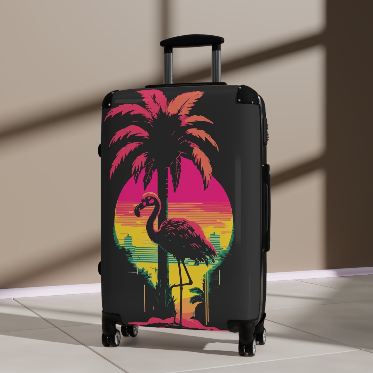 Tropical Flamingo Suitcase - Vibrant Travel Luggage for Adventurers