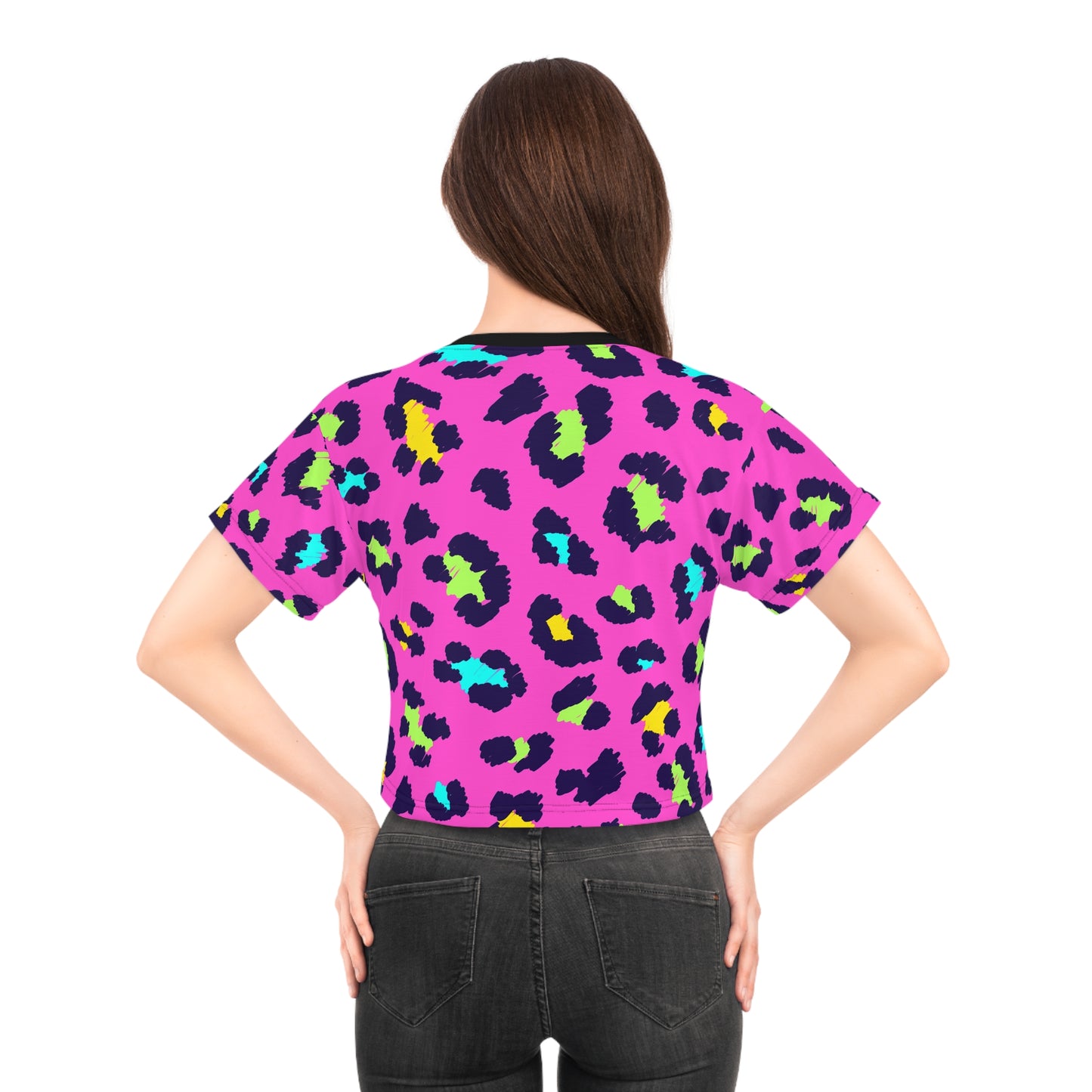 Vibrant Leopard Print Crop Tee - Bold & Trendy Fashion for Summer