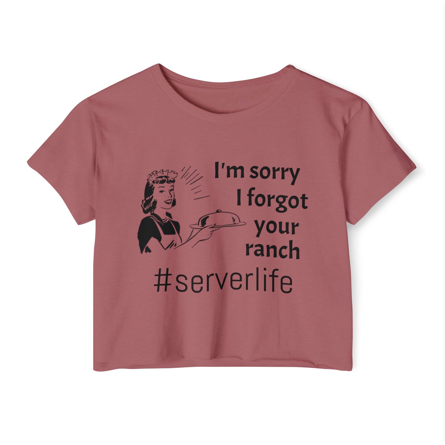 Festival Crop Top - Server Life Tee, Cute Summer Shirt, Music Festival Outfit, Gift for Waitresses, Funny Graphic T-Shirt