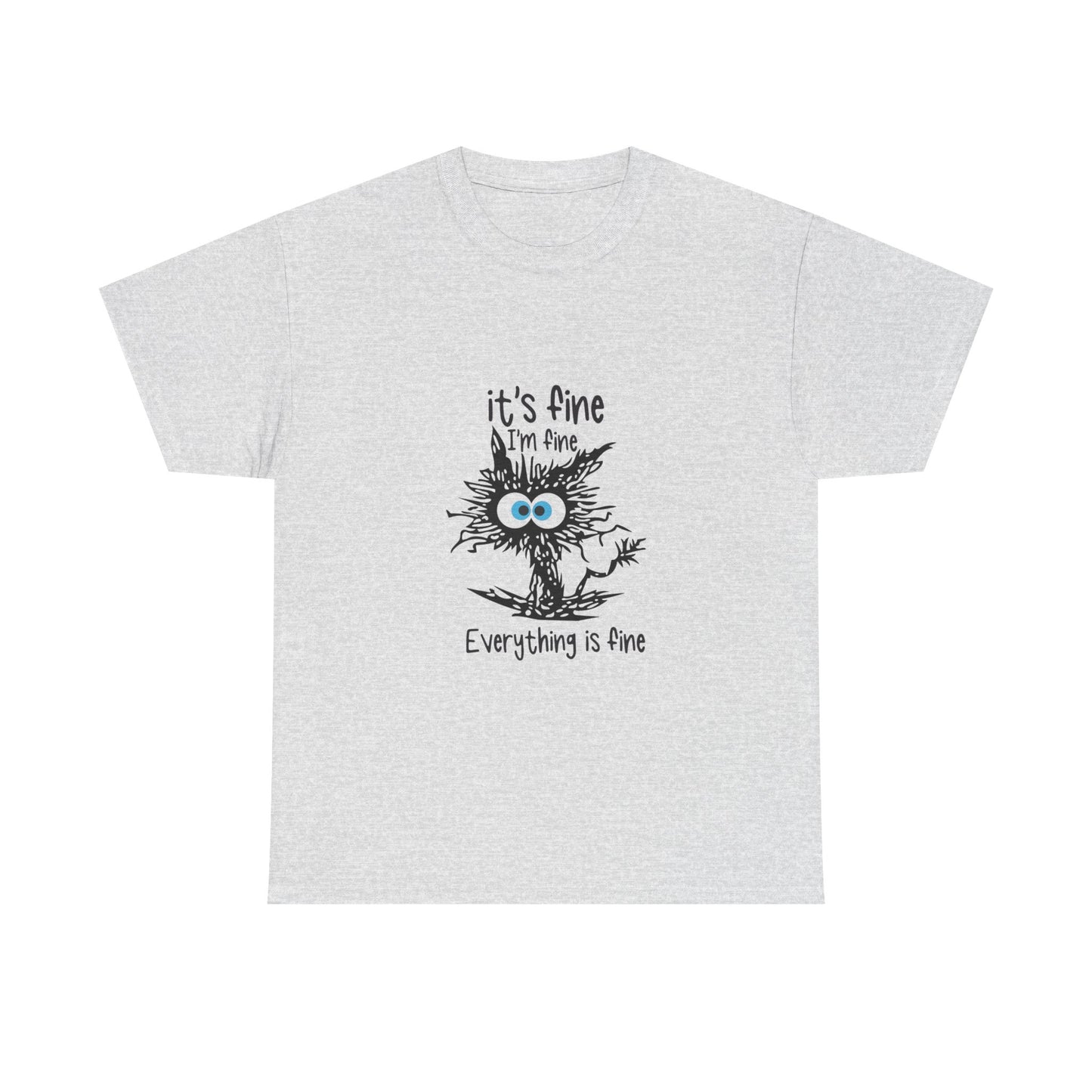 It's Fine Unisex Heavy Cotton Tee - Casual Comfort with Whimsical Design