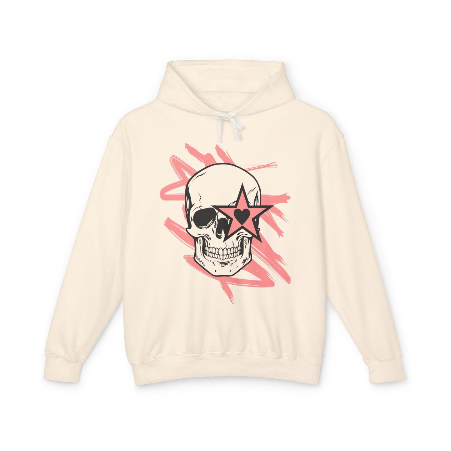Skull and Star Lightweight Unisex Hoodie - Trendy Graphic Sweatshirt for Casual Wear