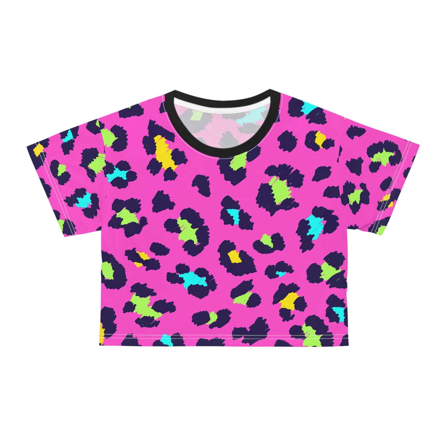 Vibrant Leopard Print Crop Tee - Bold & Trendy Fashion for Summer