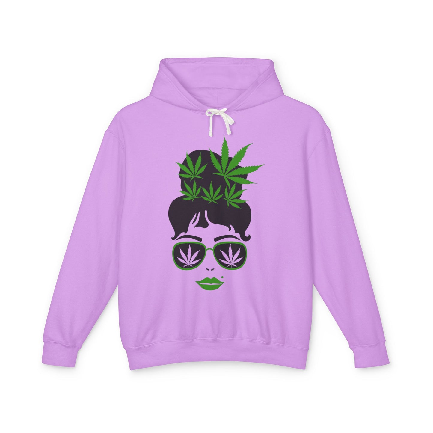 Chic Cannabis Graphic Hoodie - Cozy Unisex Lightweight Sweatshirt for Relaxation and Style