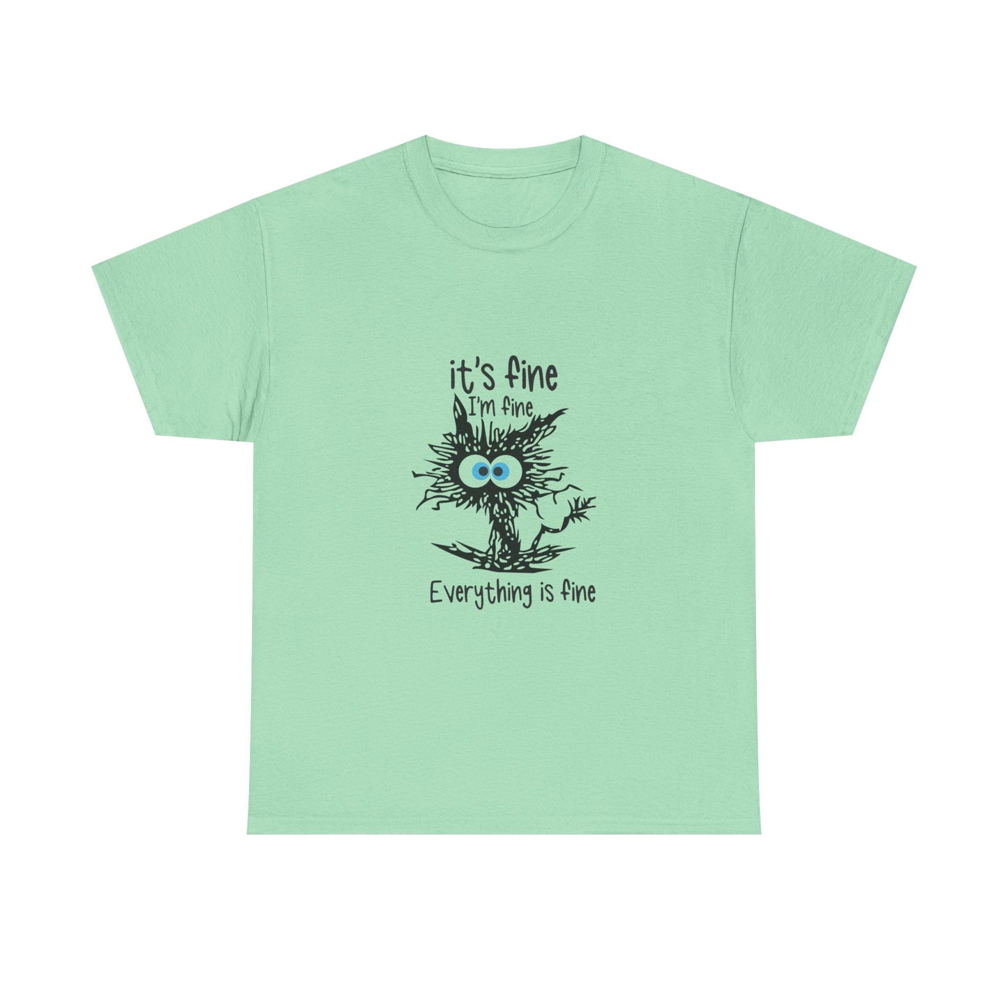 It's Fine Unisex Heavy Cotton Tee - Casual Comfort with Whimsical Design