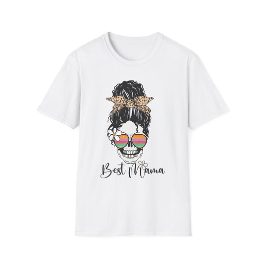 Best Mama Graphic T-Shirt - Cute Skull & Floral Design for Mother's Day