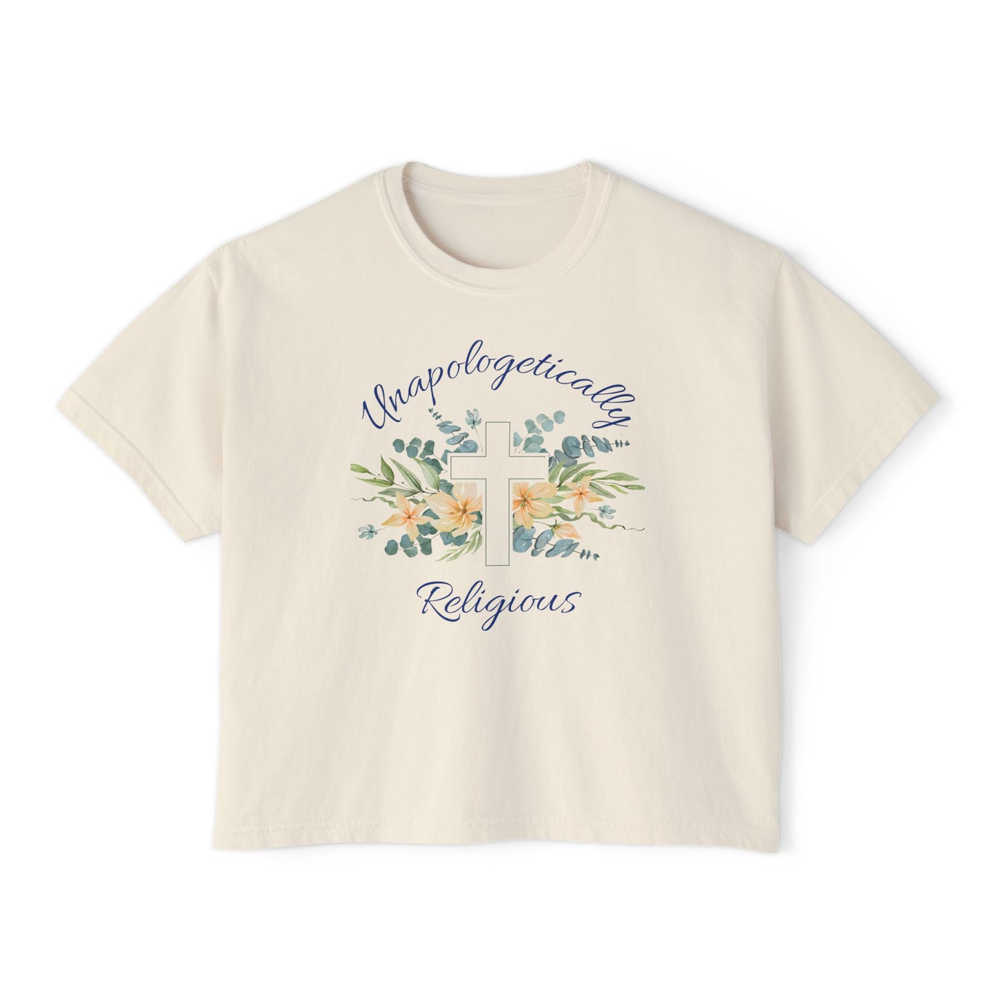 Unapologetically Religious Women's Boxy Tee | Faith-Based Fashion, Casual Wear, Gift for Believers, Christian Apparel, Inspirational Top