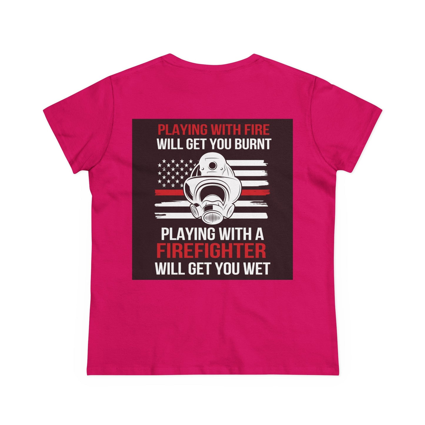 Firefighter Wife Cotton Tee - Supportive Gift for Her, Casual Wear, Patriotic Apparel, Unique Firefighter Gift, Everyday Comfort