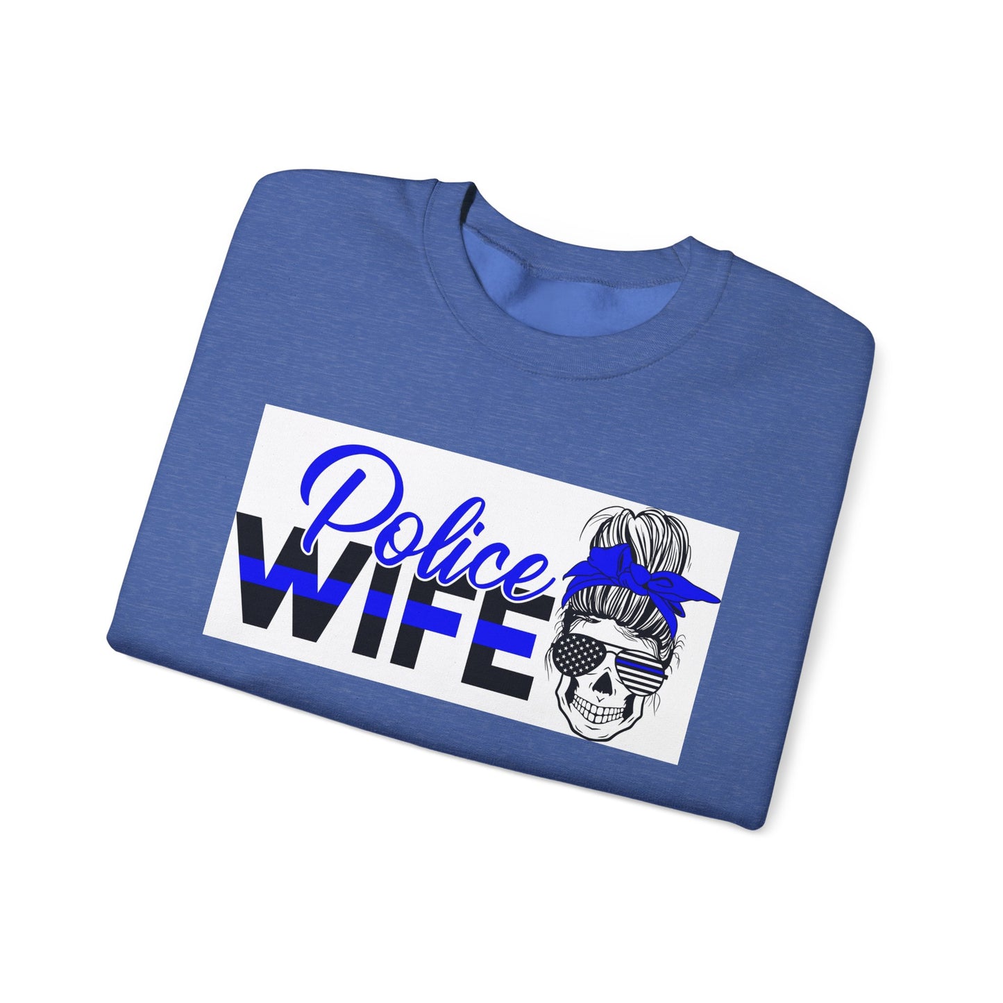 Police Wife Unisex Heavy Blend™ Crewneck Sweatshirt - Supportive Gift for Police Spouses