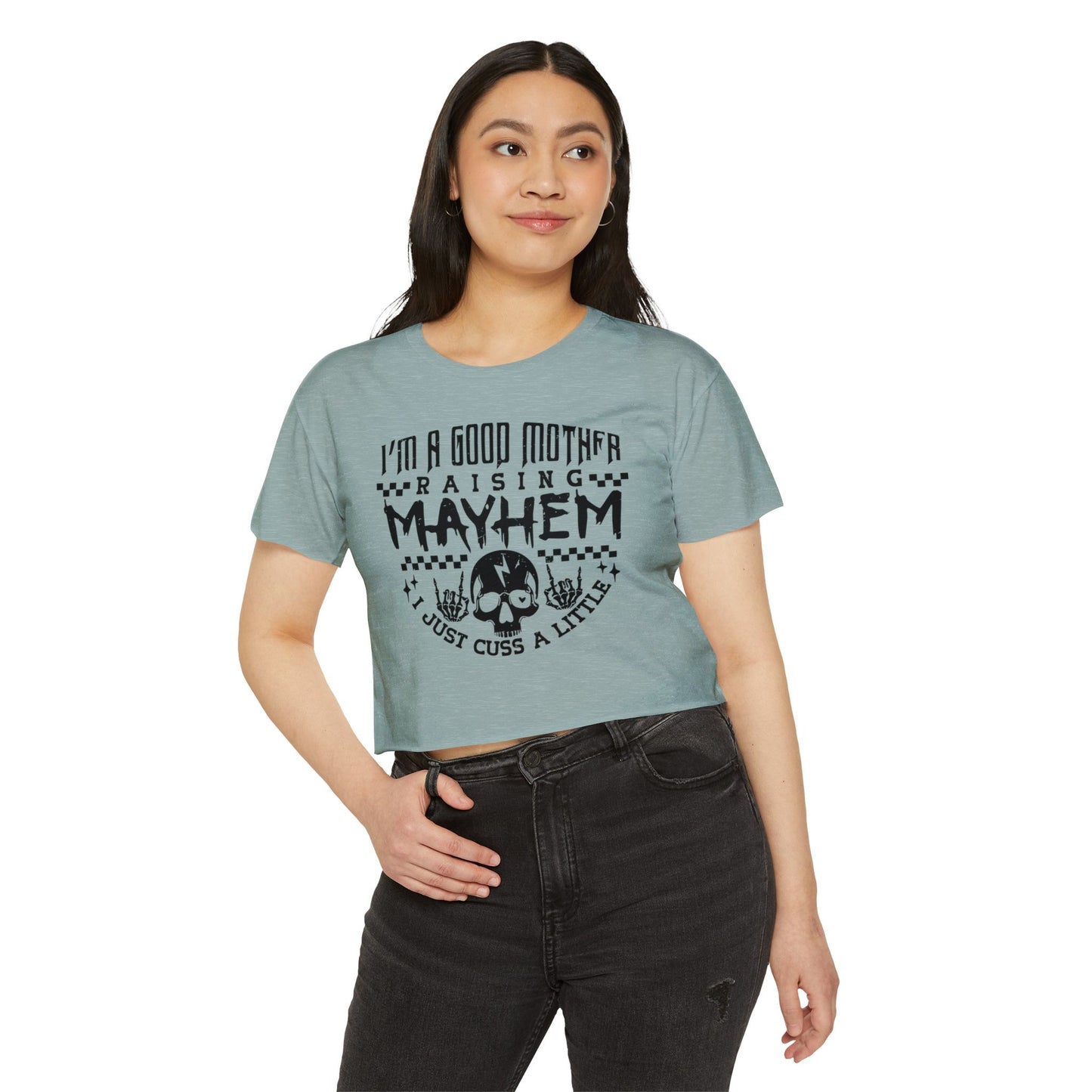 Women's Festival Crop Top - Vintage Style Graphic Tee for Moms, Perfect for Festivals, Concerts, Parties, Birthdays