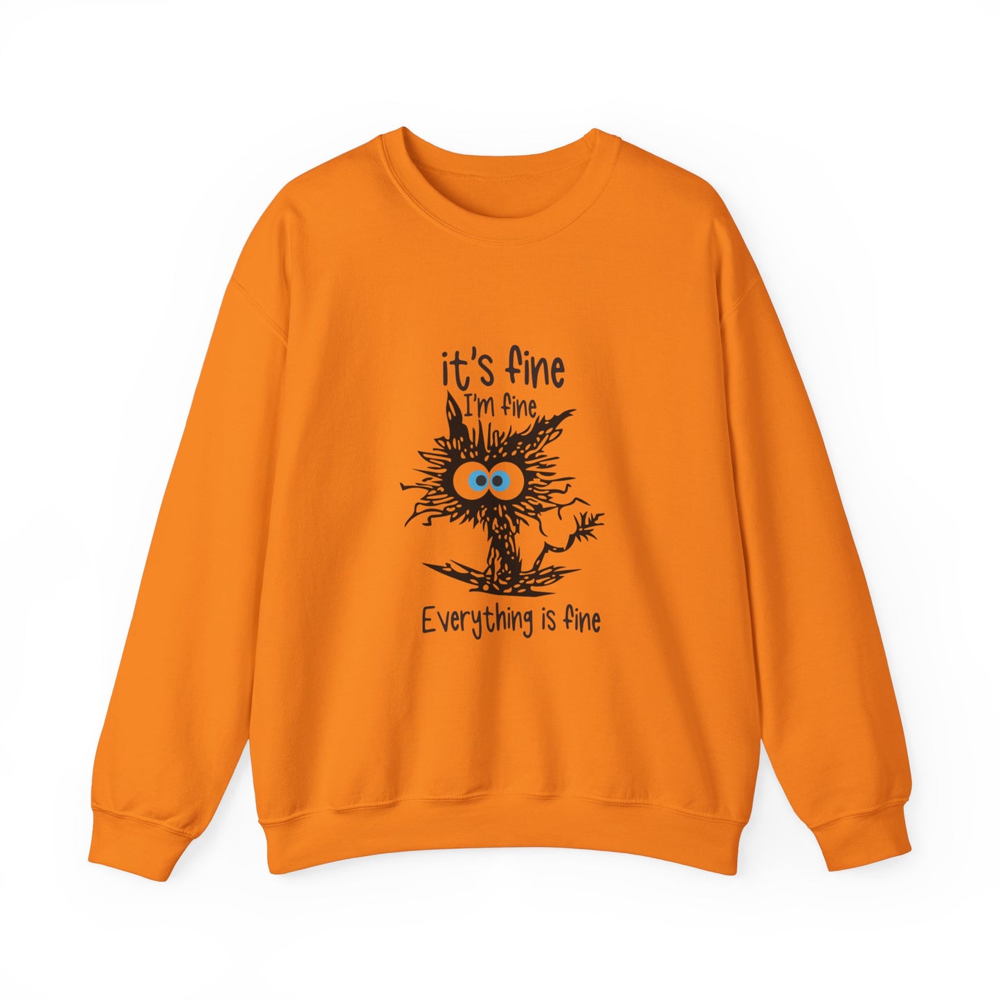 It's Fine Unisex Crewneck Sweatshirt - Cozy and Playful for Everyday Wear