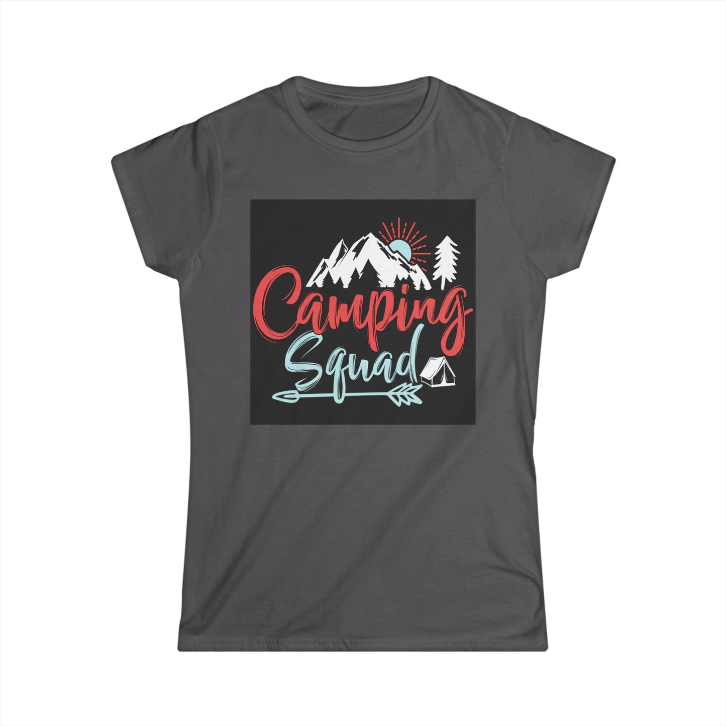 Camping Squad Women's Softstyle Tee | Relaxed Fit, Outdoor Shirt, Camping Apparel, Nature Lover Gift, Summer Adventure Wear