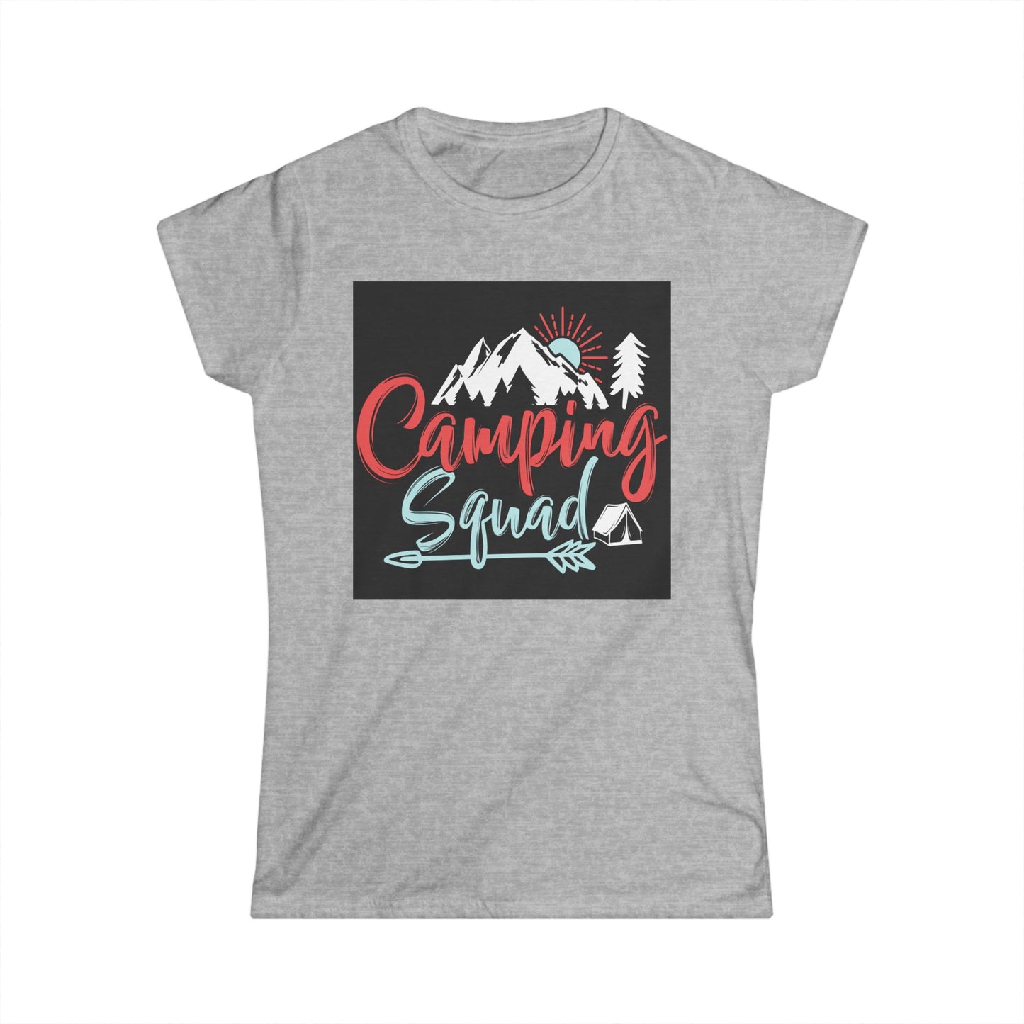 Camping Squad Women's Softstyle Tee | Relaxed Fit, Outdoor Shirt, Camping Apparel, Nature Lover Gift, Summer Adventure Wear